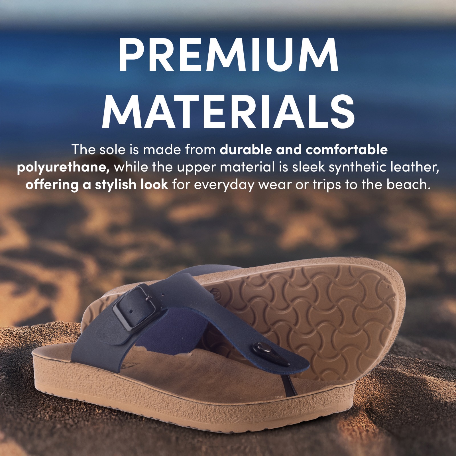 GKL T-strap Comfort Sandals Navy Blue