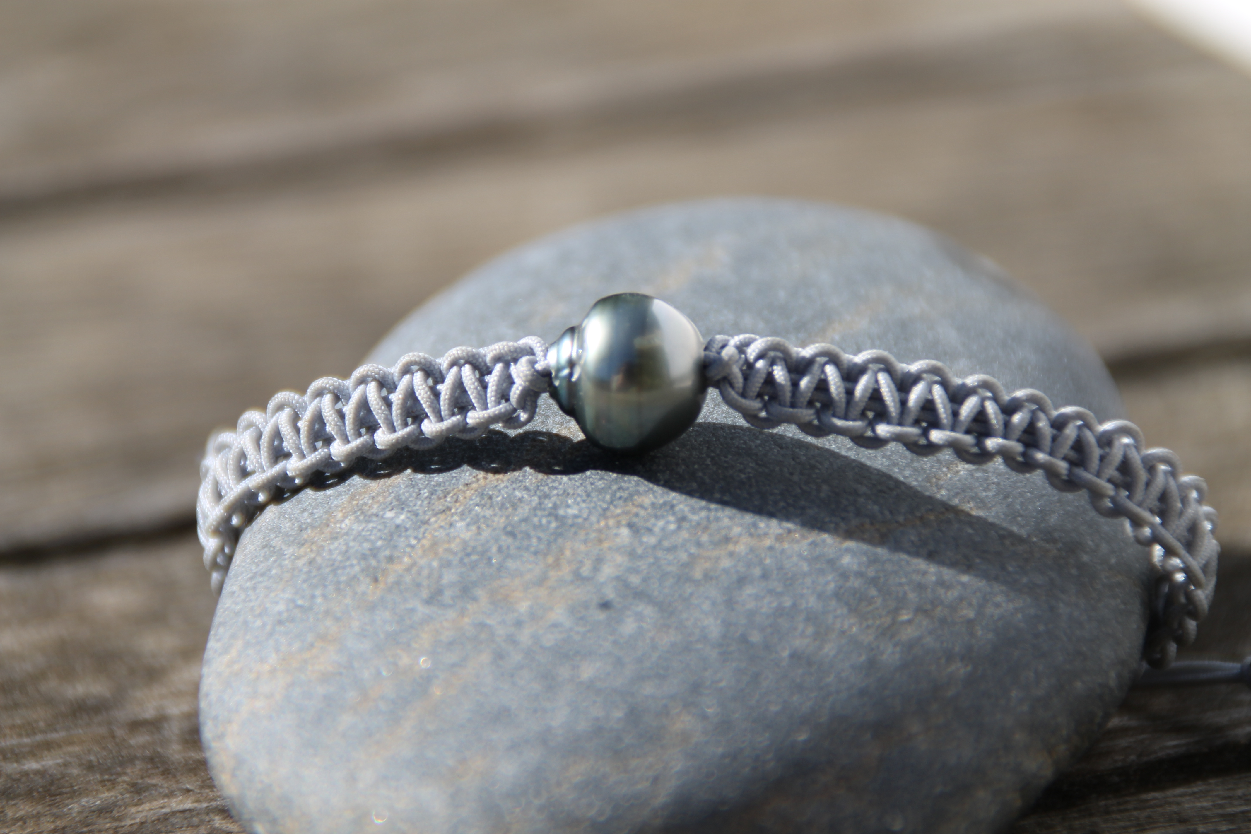 Bracelet Tahiti Tressé Gris