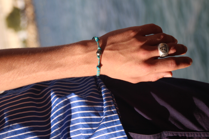 Bracelet Tahitien perle Baroque cordon marin
