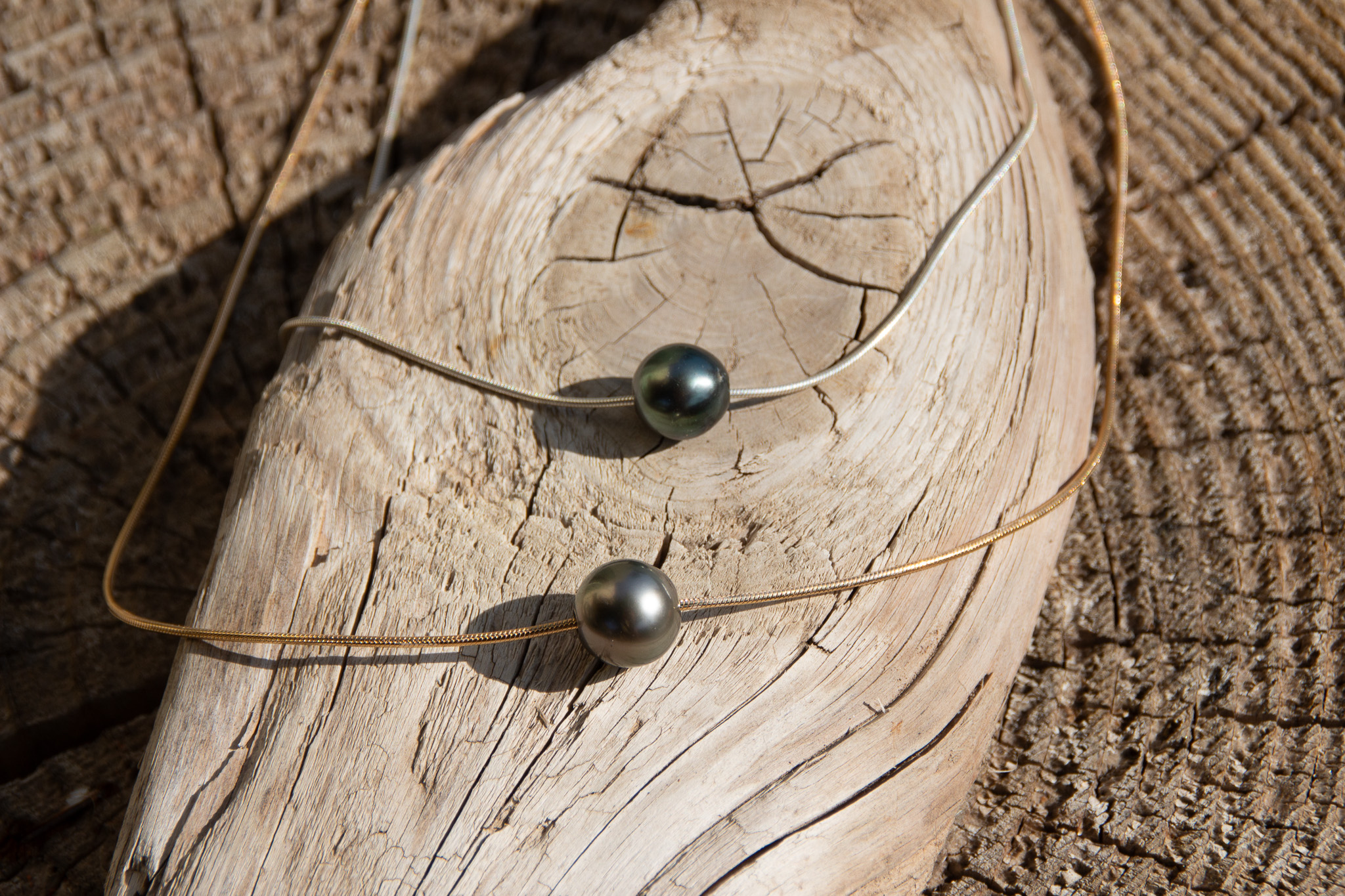 Perle de Tahiti Ronde chaine Argent