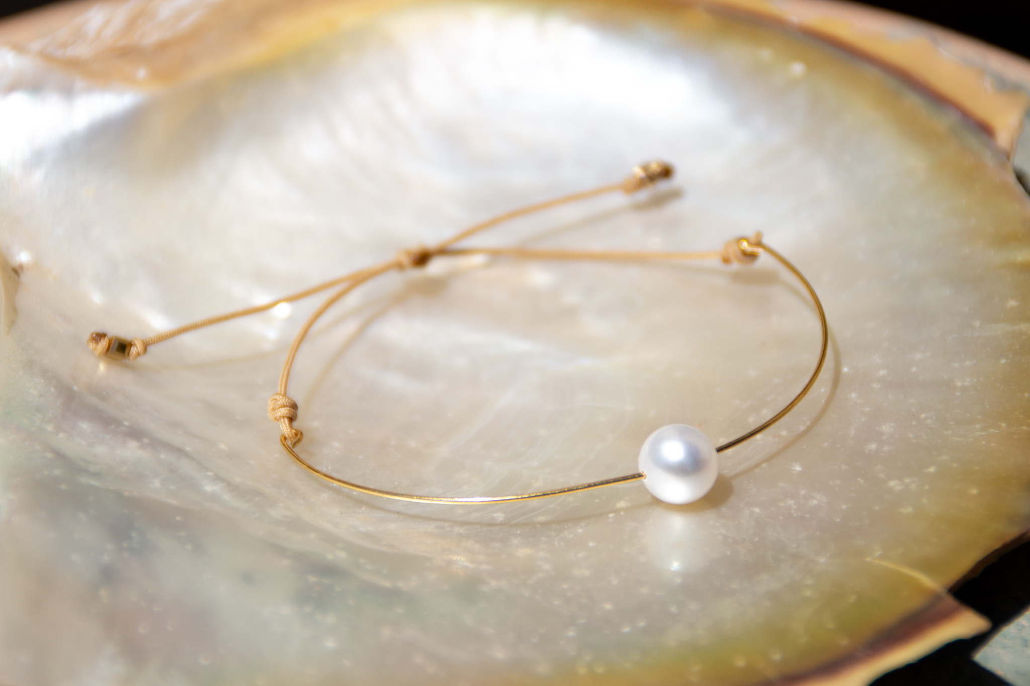 bracelet jonc perle d'eau douce 