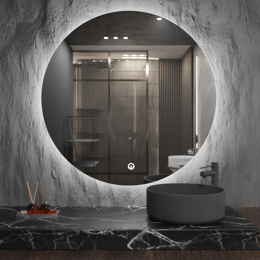 Pasqyre Rrethore me LED the Touch Sensor