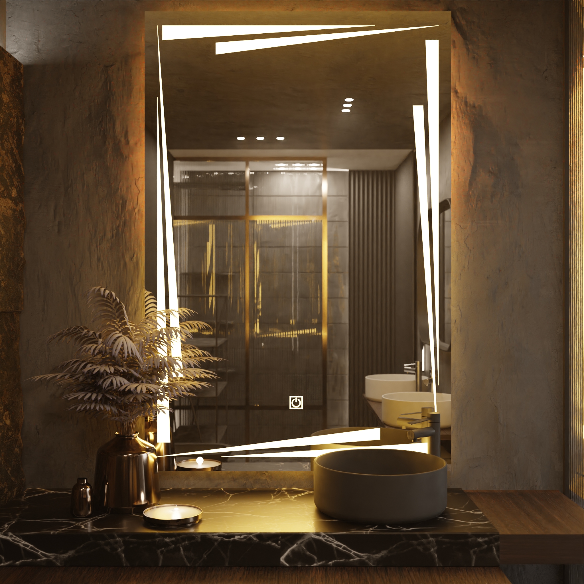 Pasqyre Modeli BLACK HOLE me Dekor LED dhe Touch Sensor