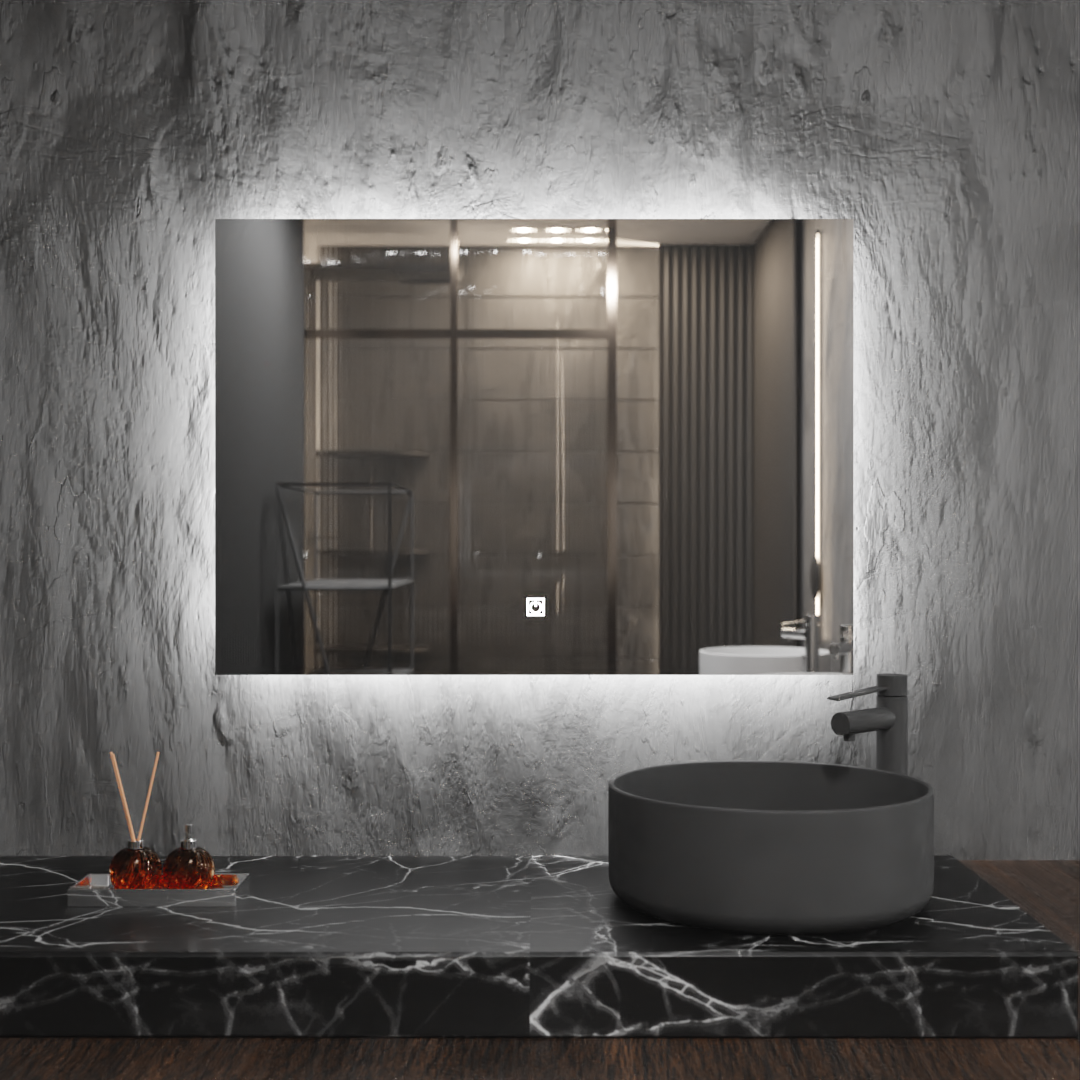 Pasqyre Drejtkëndore Horizontal me LED the Touch Sensor