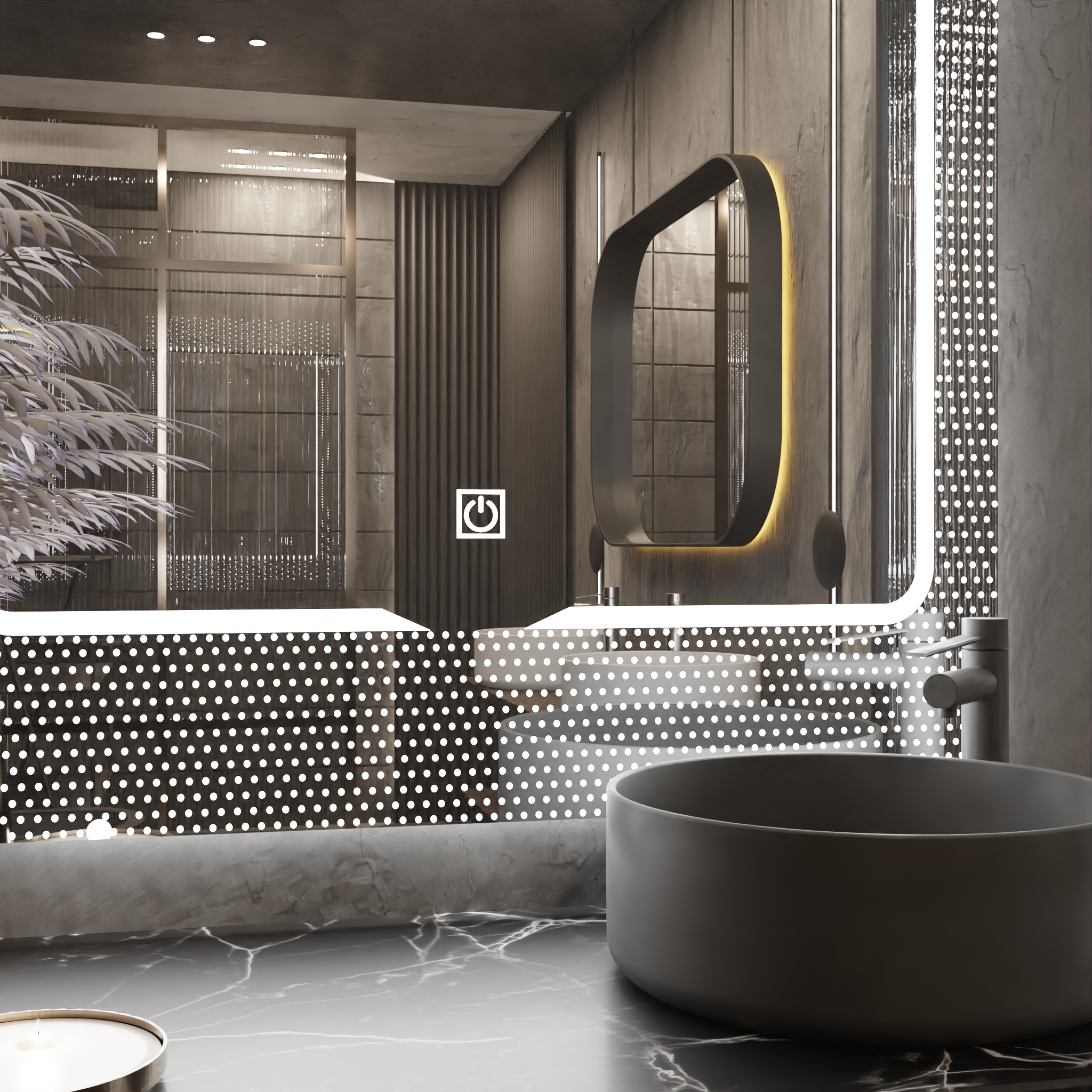 Pasqyre Modeli EV me Dekor LED dhe Touch Sensor