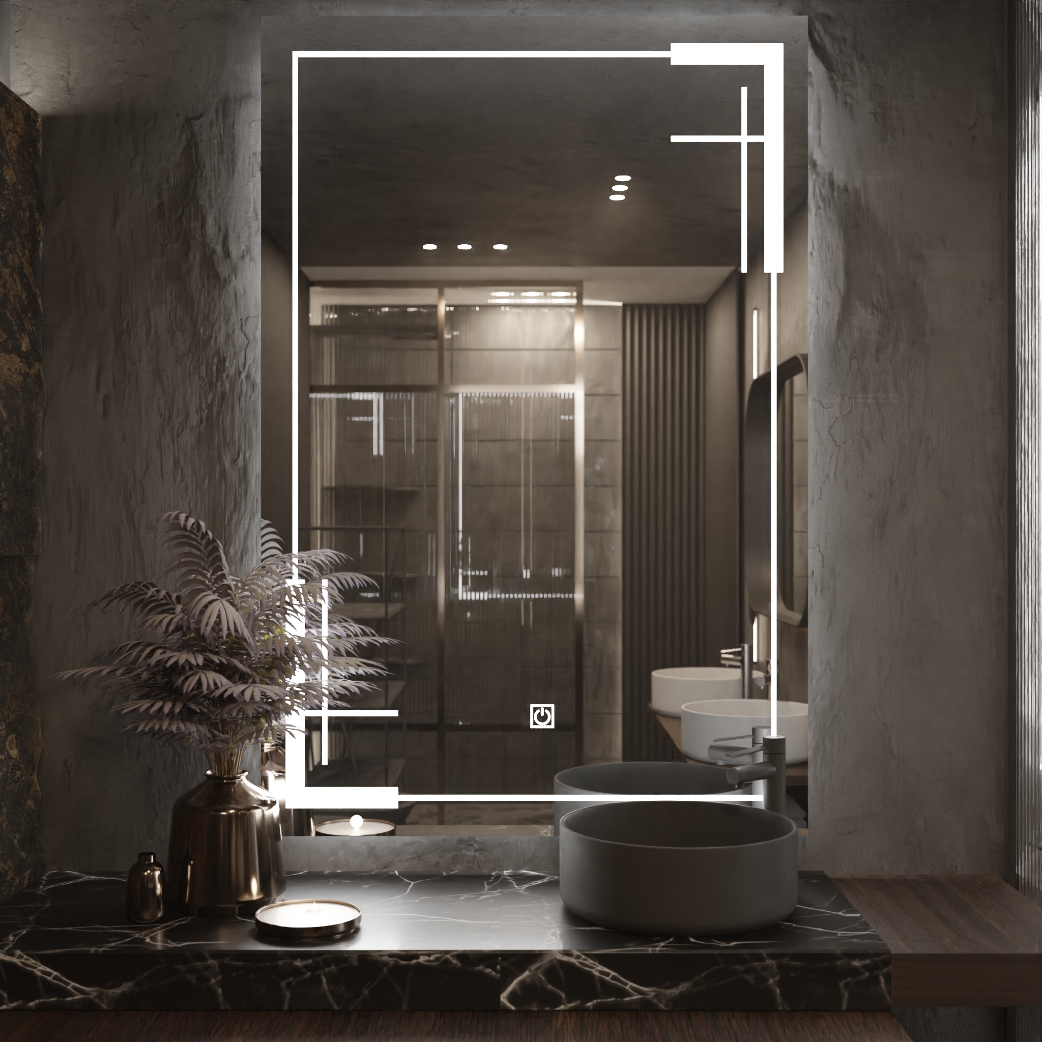 Pasqyre Modeli TERA me Dekor LED dhe Touch Sensor