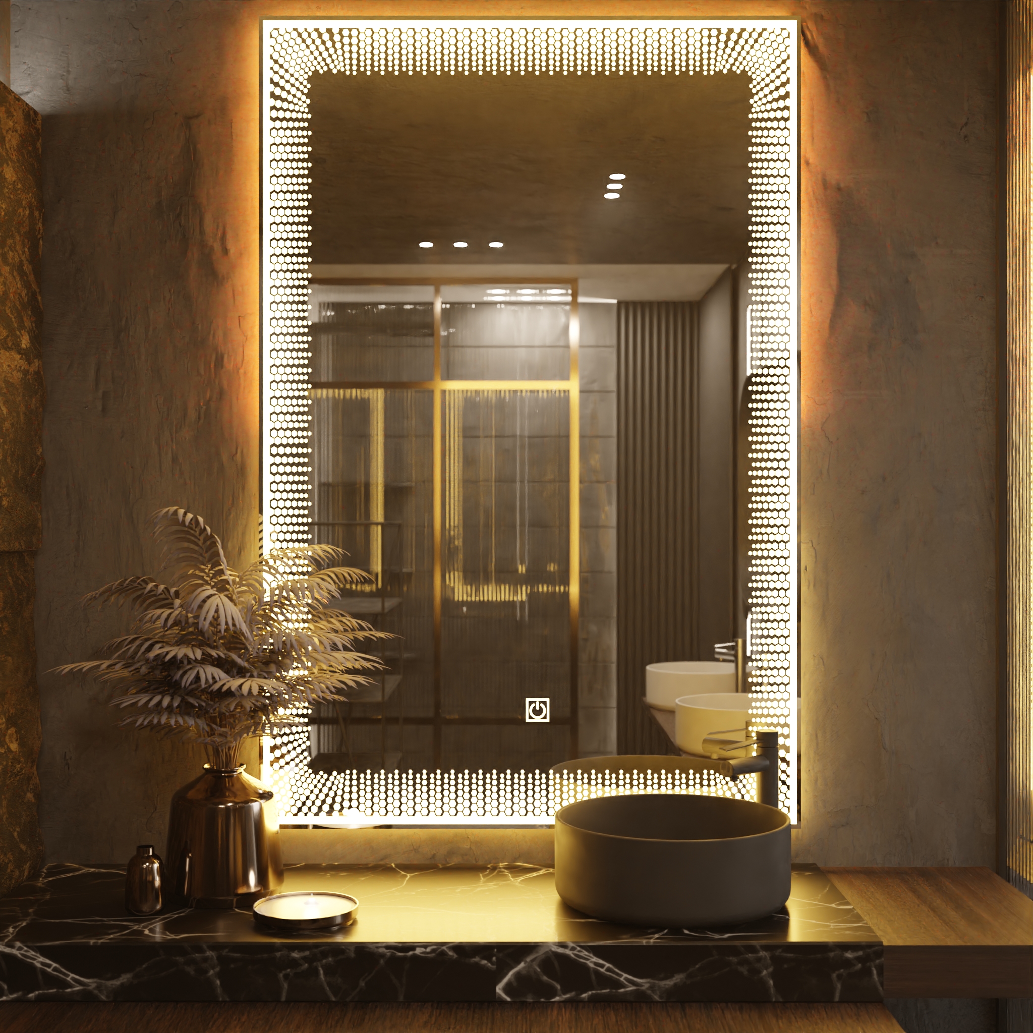 Pasqyre Modeli HIVE me Dekor LED dhe Touch Sensor