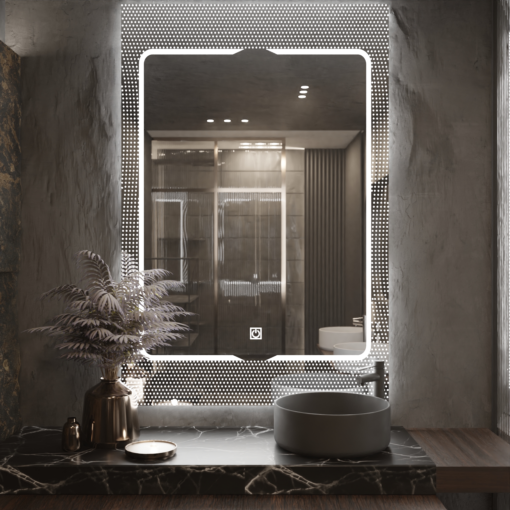 Pasqyre Modeli EV me Dekor LED dhe Touch Sensor