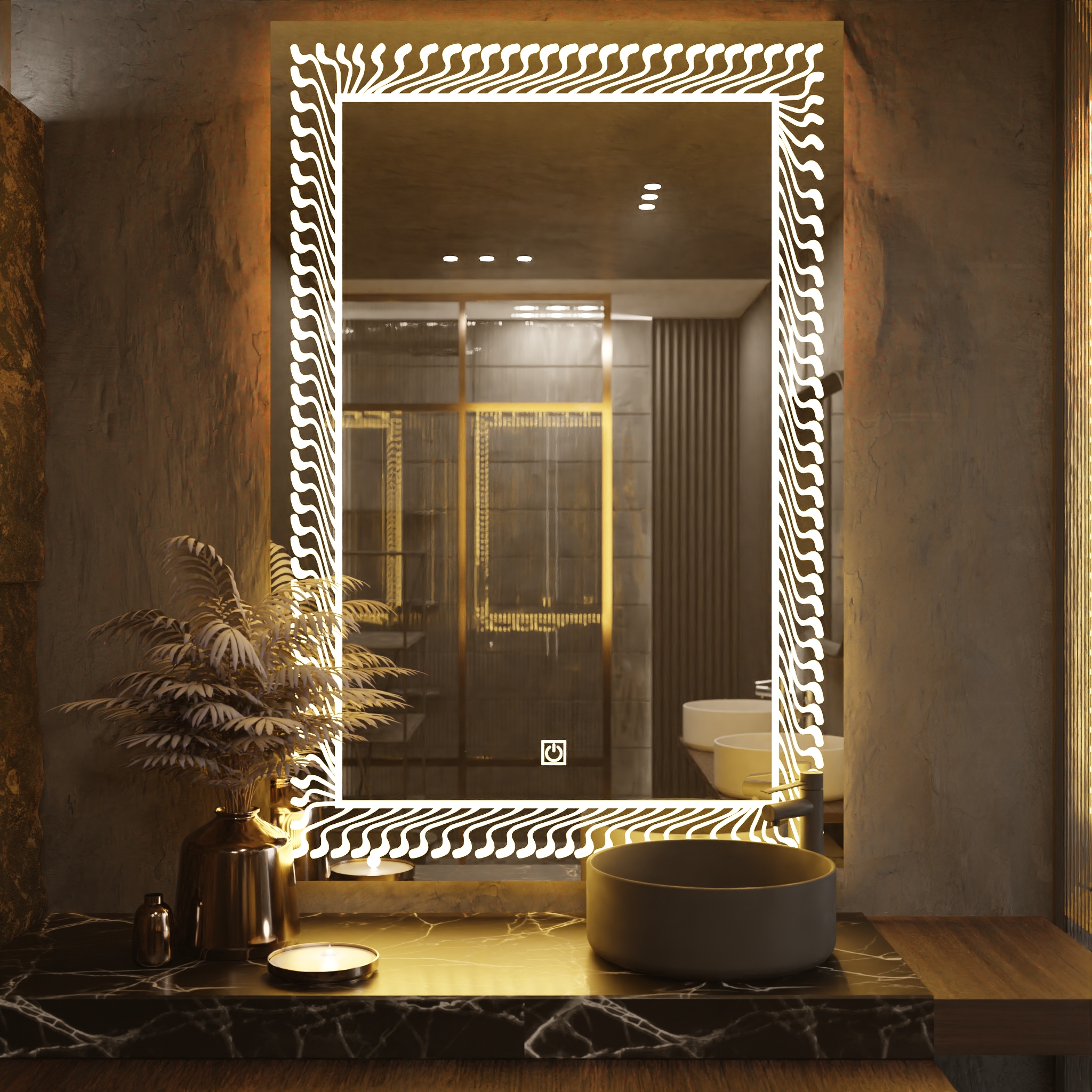 Pasqyre Modeli REDMI me Dekor LED dhe Touch Sensor