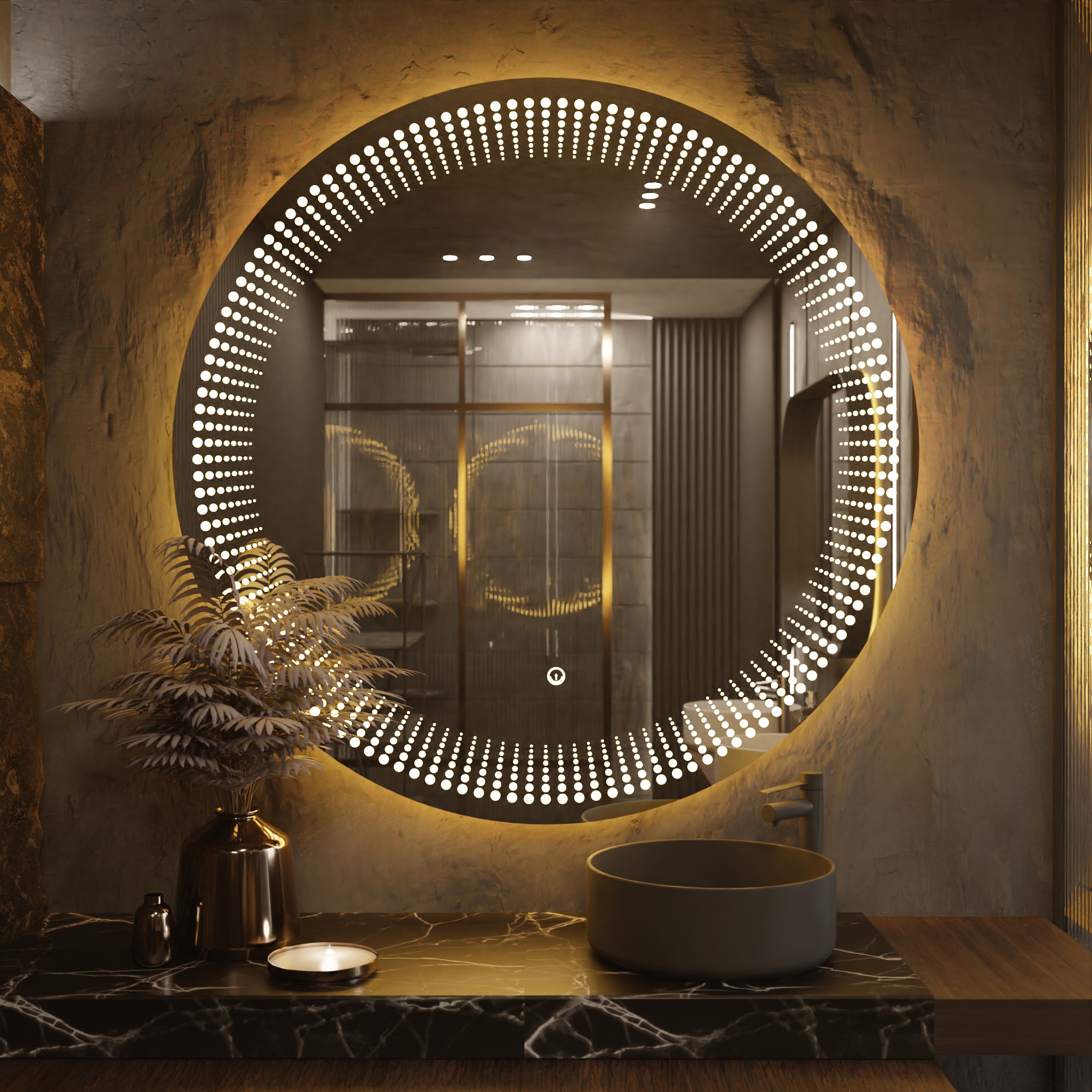 Pasqyre Rrethore Modeli PIKA me Dekor LED dhe Touch Sensor