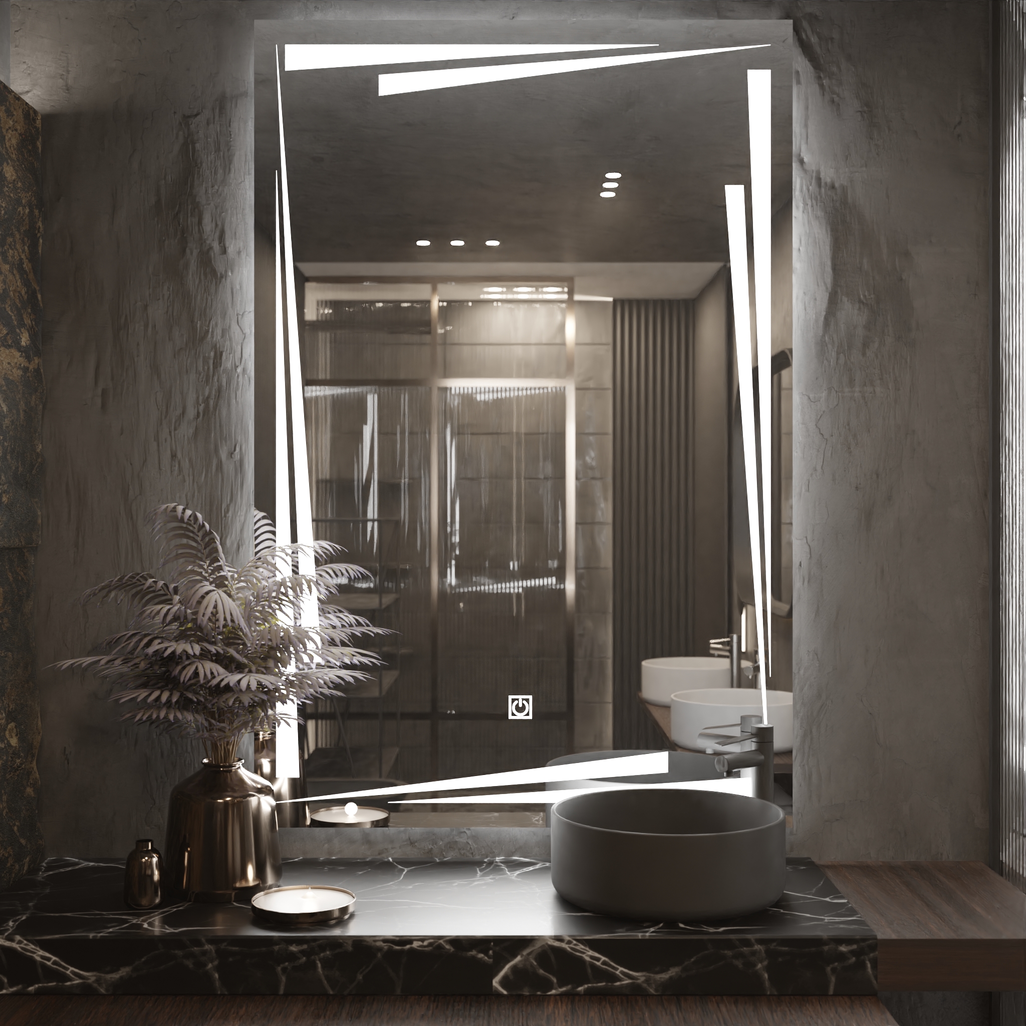 Pasqyre Modeli BLACK HOLE me Dekor LED dhe Touch Sensor