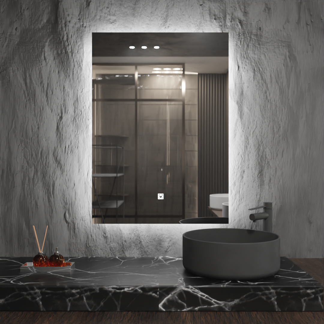 Pasqyre Drejtkëndore Vertikal me LED the Touch Sensor