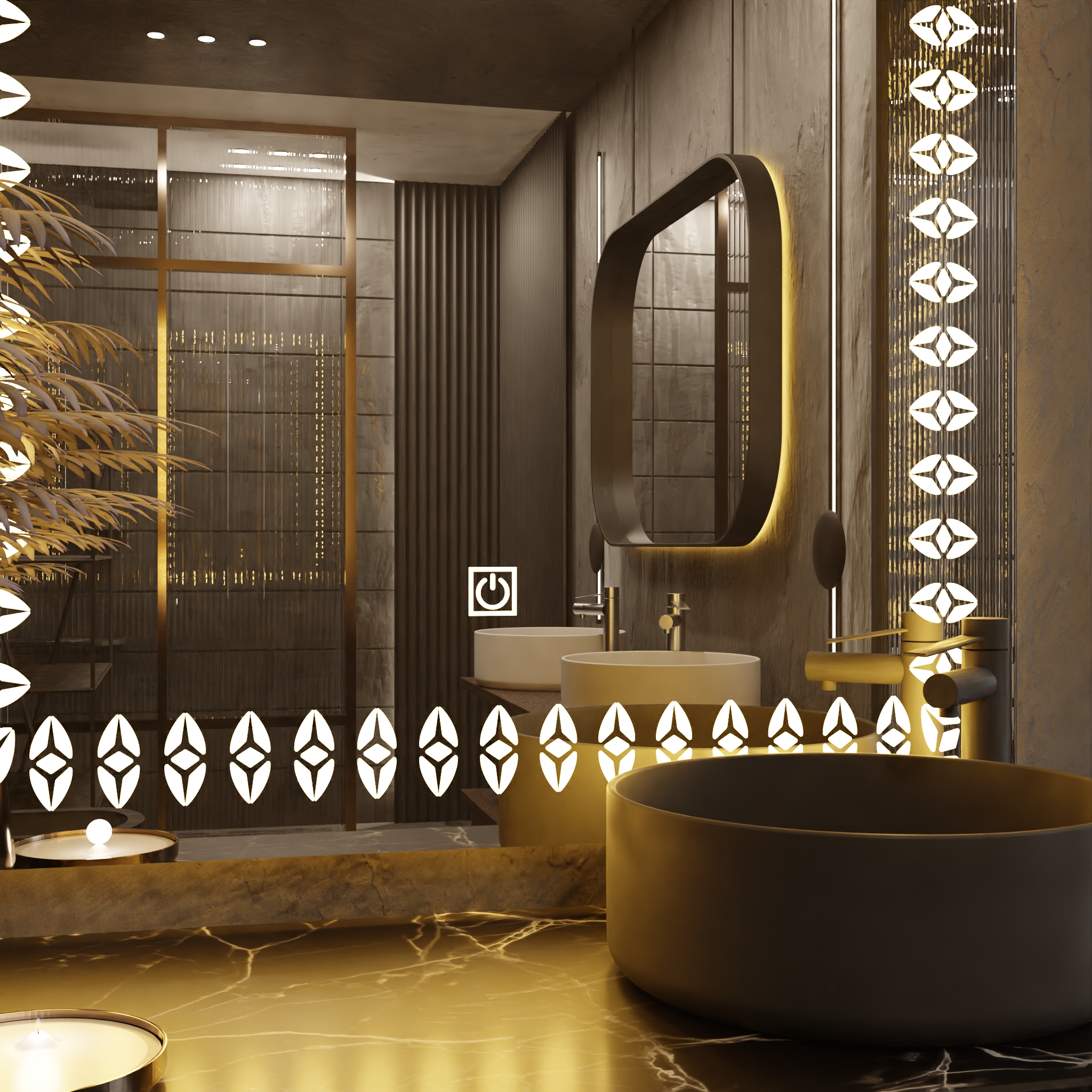 Pasqyre Modeli Brumbull me Dekor LED dhe Touch Sensor