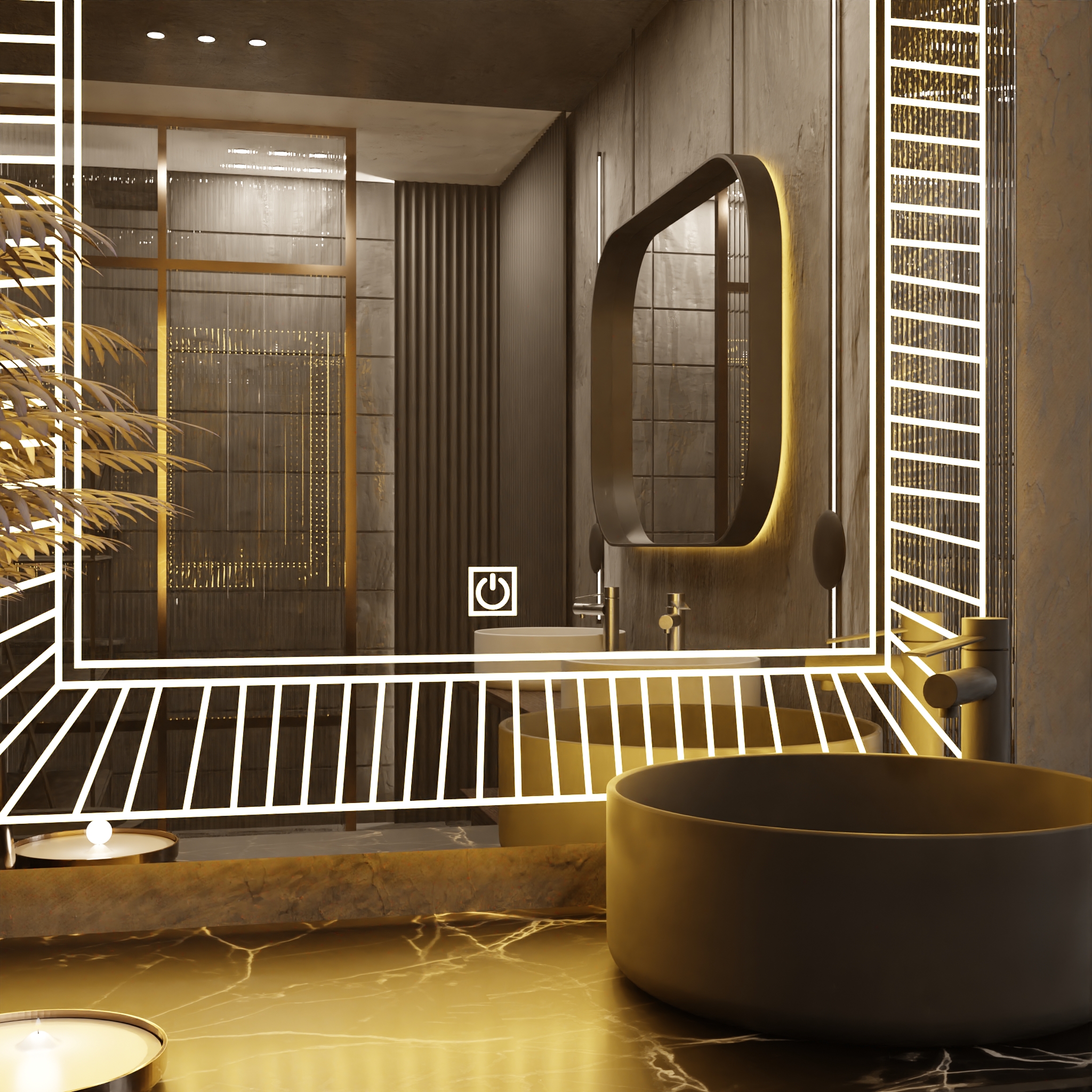 Pasqyre Modeli DIELL me Dekor LED dhe Touch Sensor