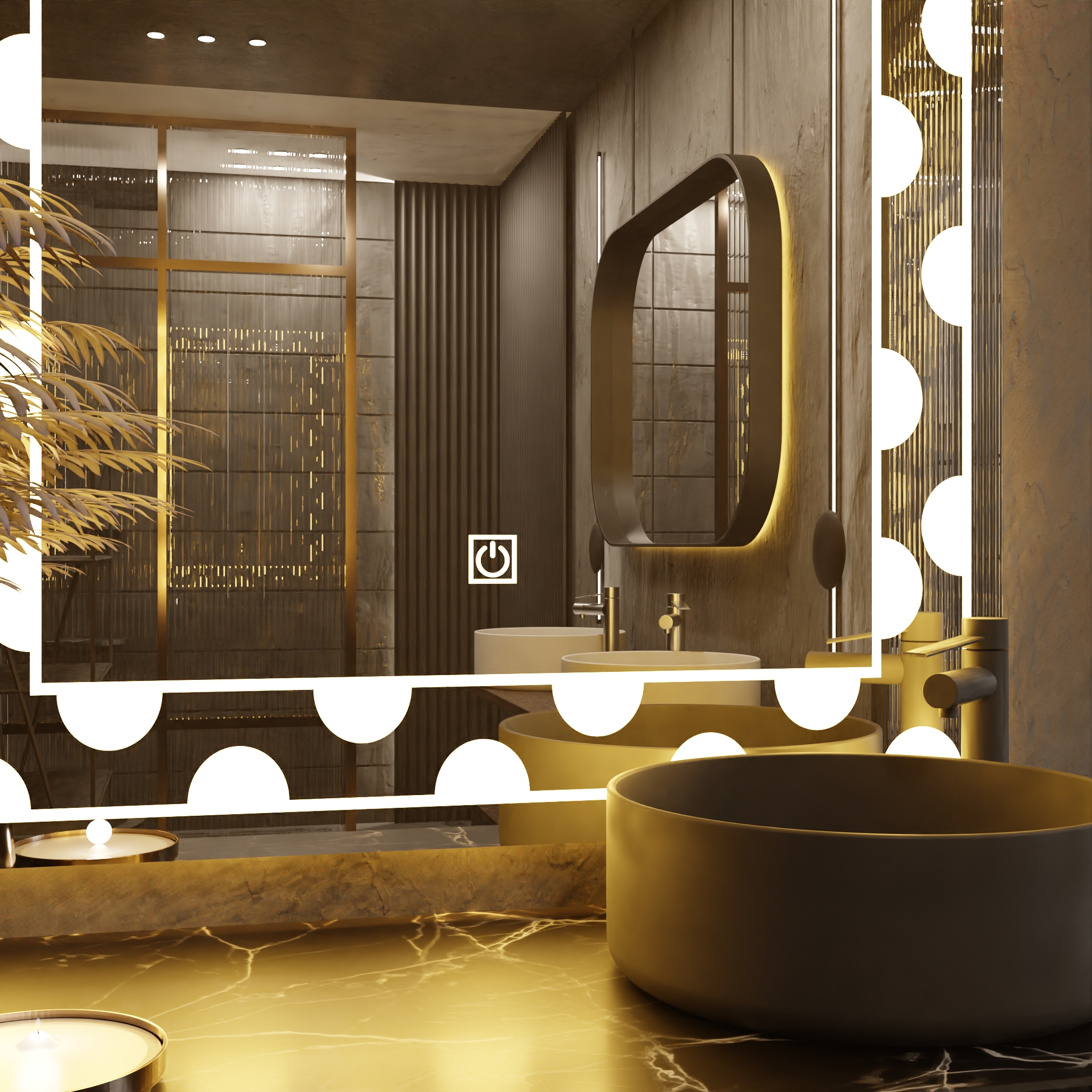 Pasqyre Modeli Bubbles me Dekor LED dhe Touch Sensor