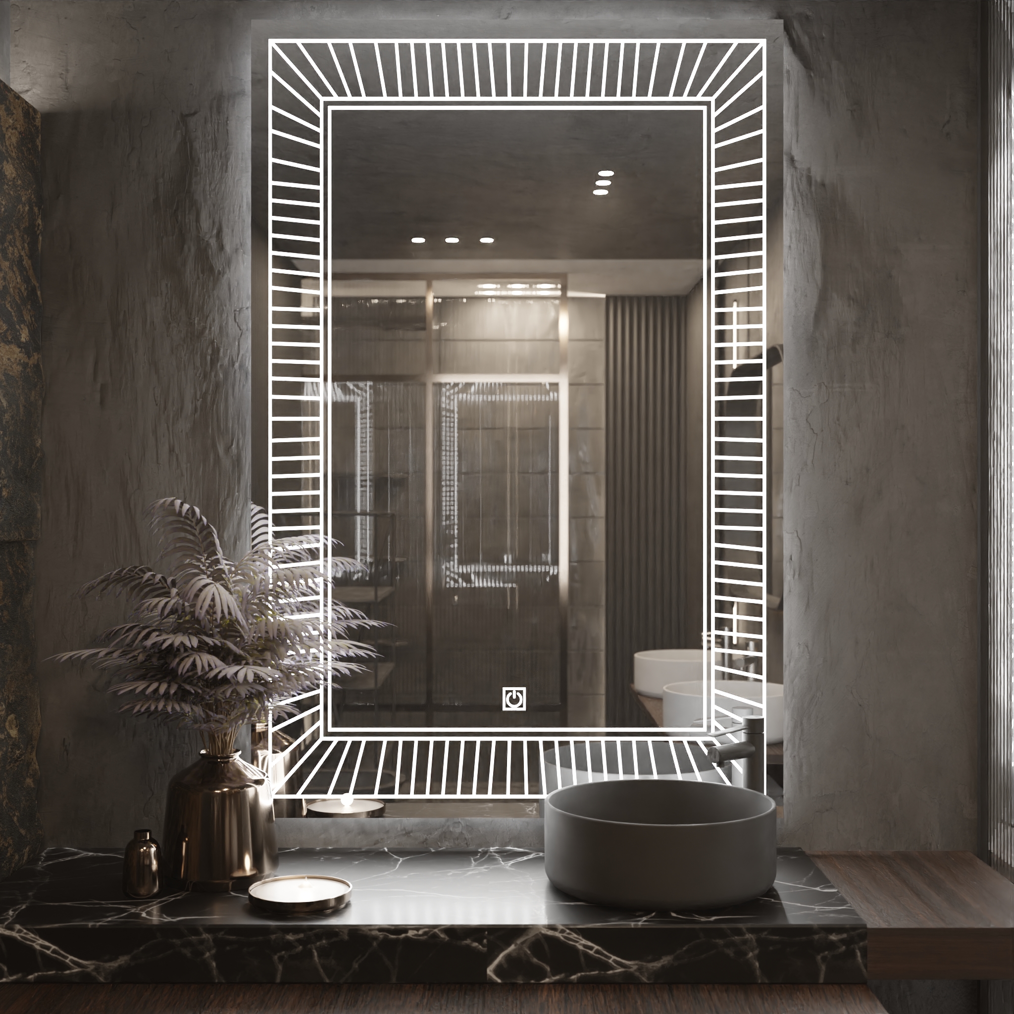 Pasqyre Modeli DIELL me Dekor LED dhe Touch Sensor