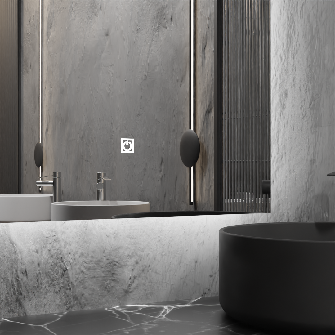 Pasqyre Drejtkëndore Vertikal me LED the Touch Sensor