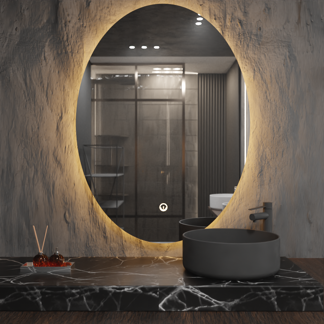 Pasqyre Elipsë me LED the Touch Sensor