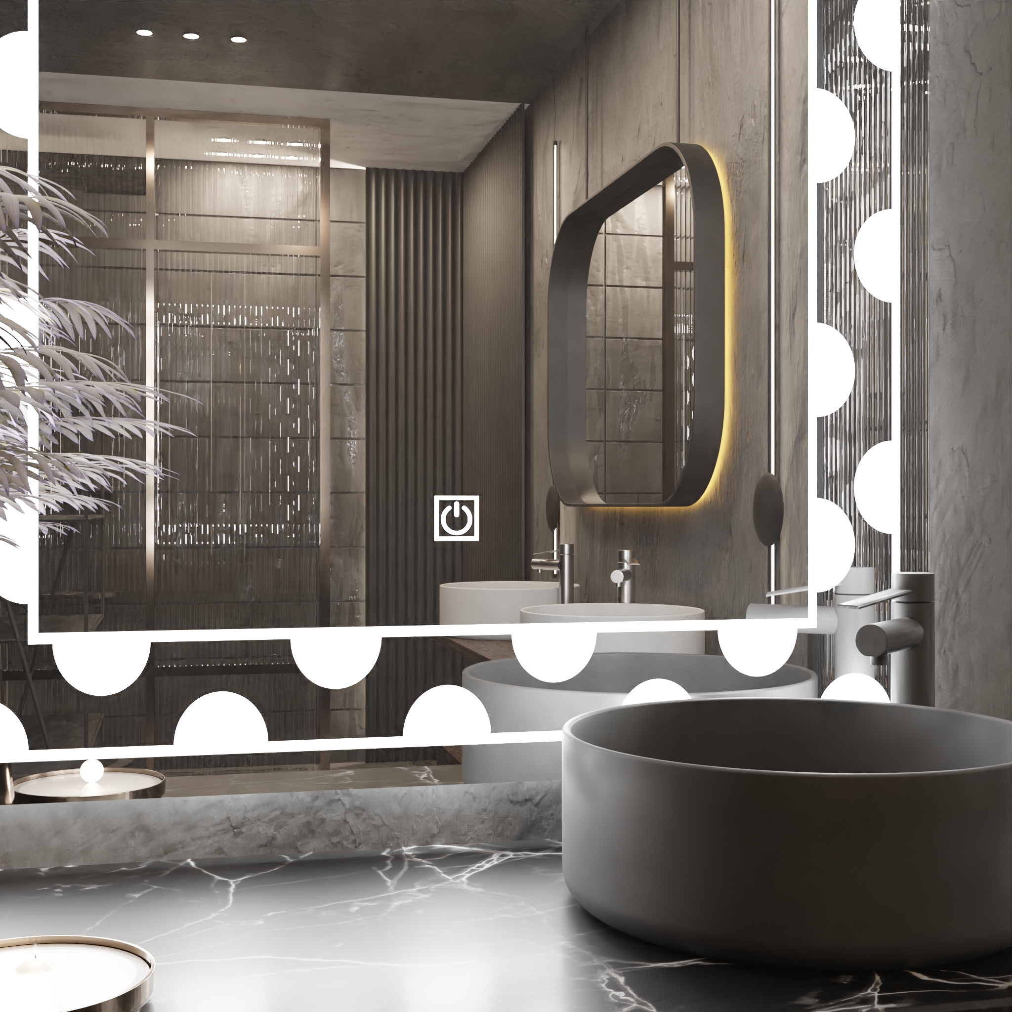 Pasqyre Modeli Bubbles me Dekor LED dhe Touch Sensor