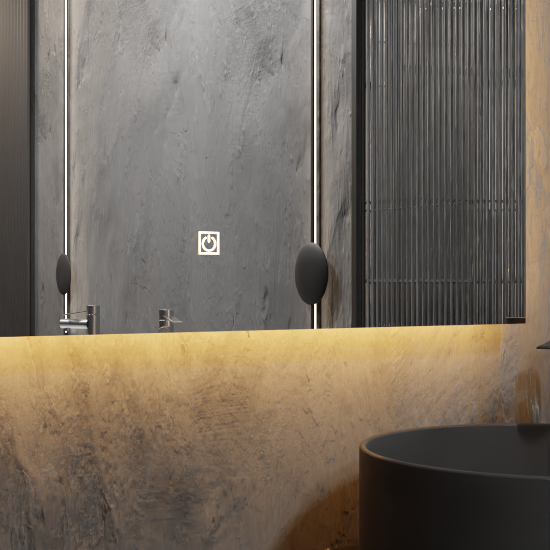 Pasqyre Drejtkëndore Horizontal me LED the Touch Sensor