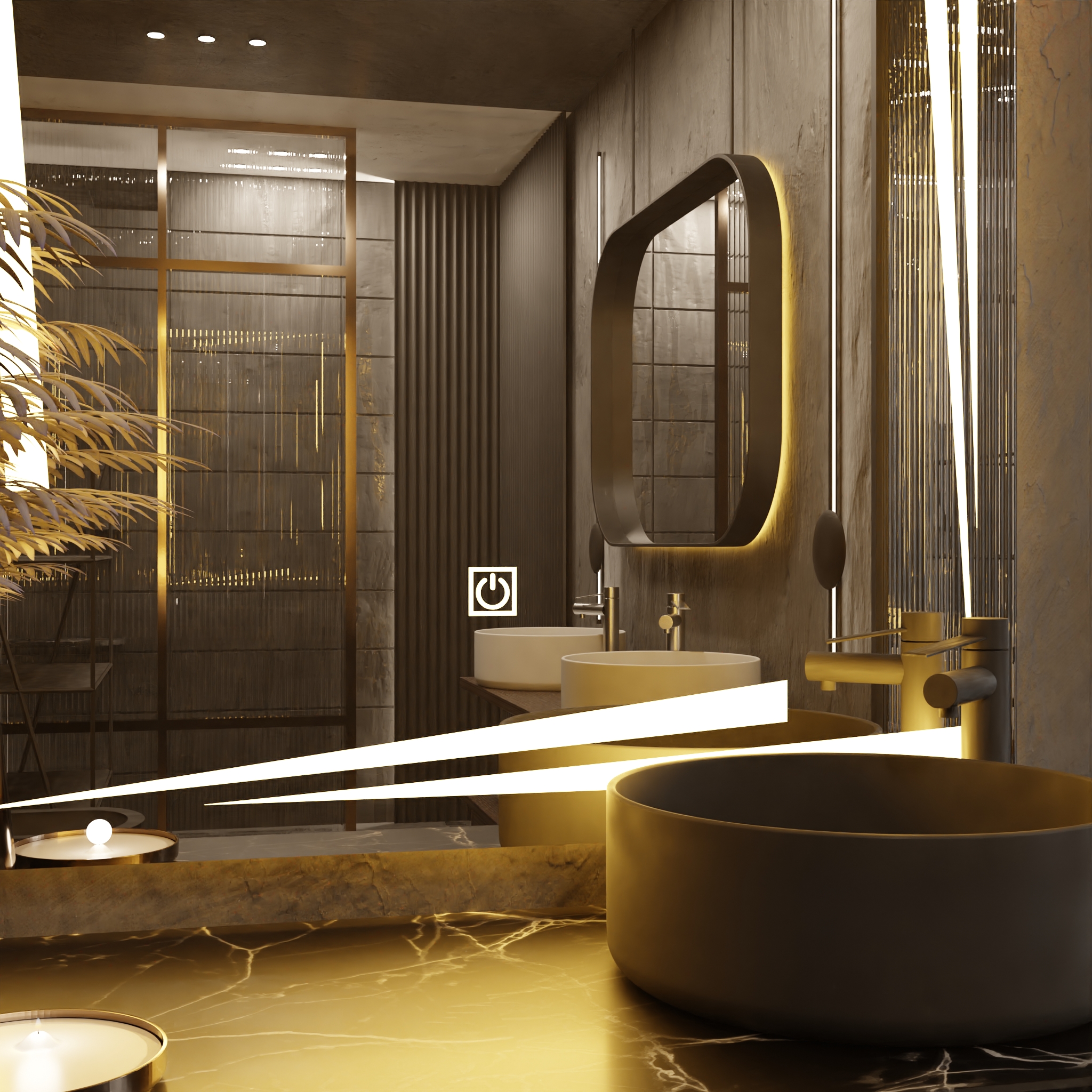 Pasqyre Modeli BLACK HOLE me Dekor LED dhe Touch Sensor