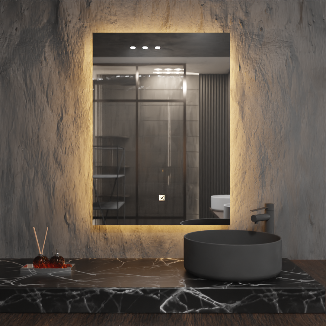 Pasqyre Drejtkëndore Vertikal me LED the Touch Sensor