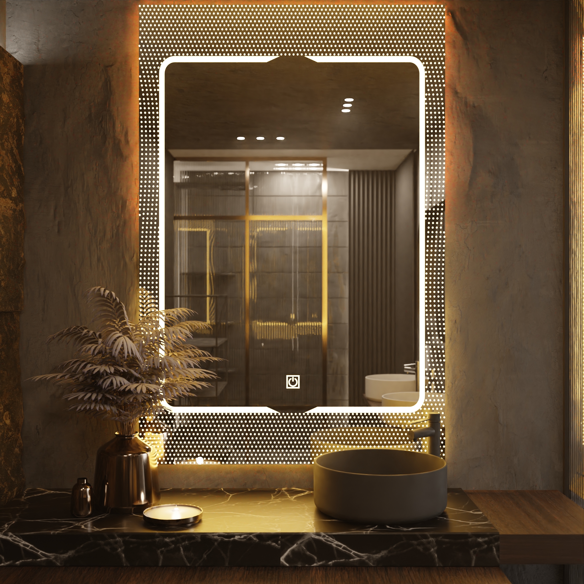 Pasqyre Modeli EV me Dekor LED dhe Touch Sensor