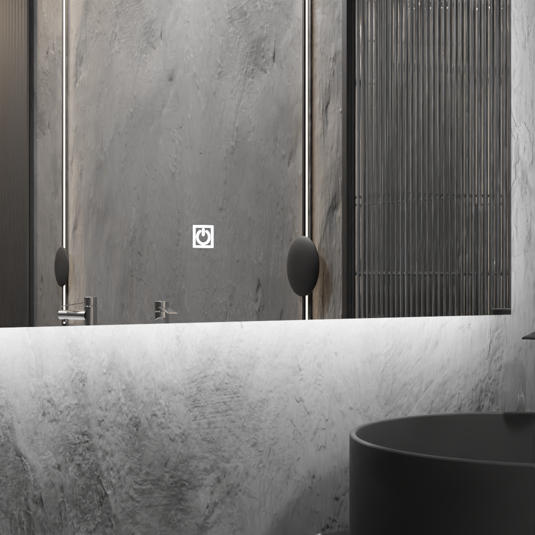 Pasqyre Drejtkëndore Horizontal me LED the Touch Sensor