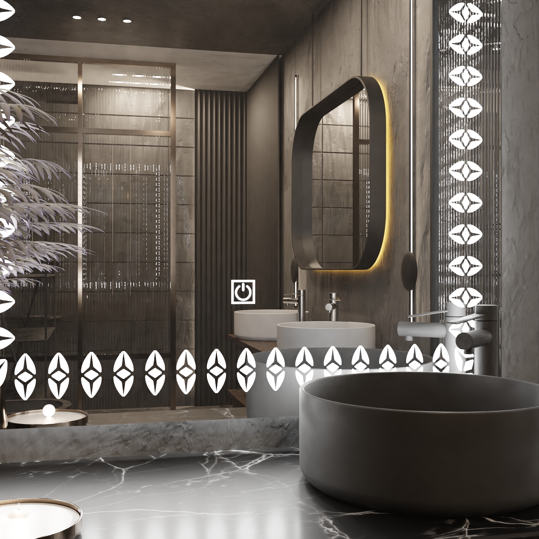 Pasqyre Modeli Brumbull me Dekor LED dhe Touch Sensor