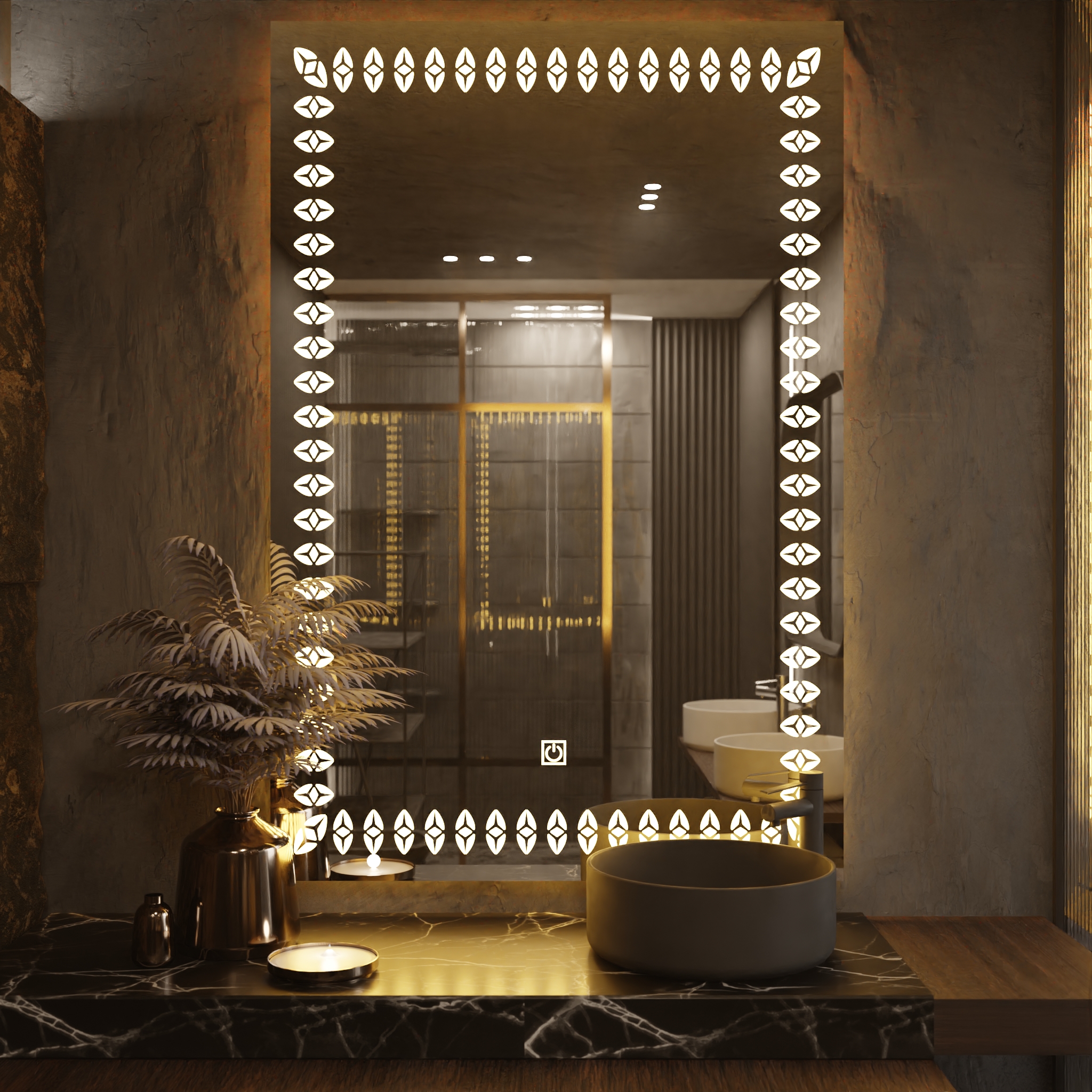 Pasqyre Modeli Brumbull me Dekor LED dhe Touch Sensor