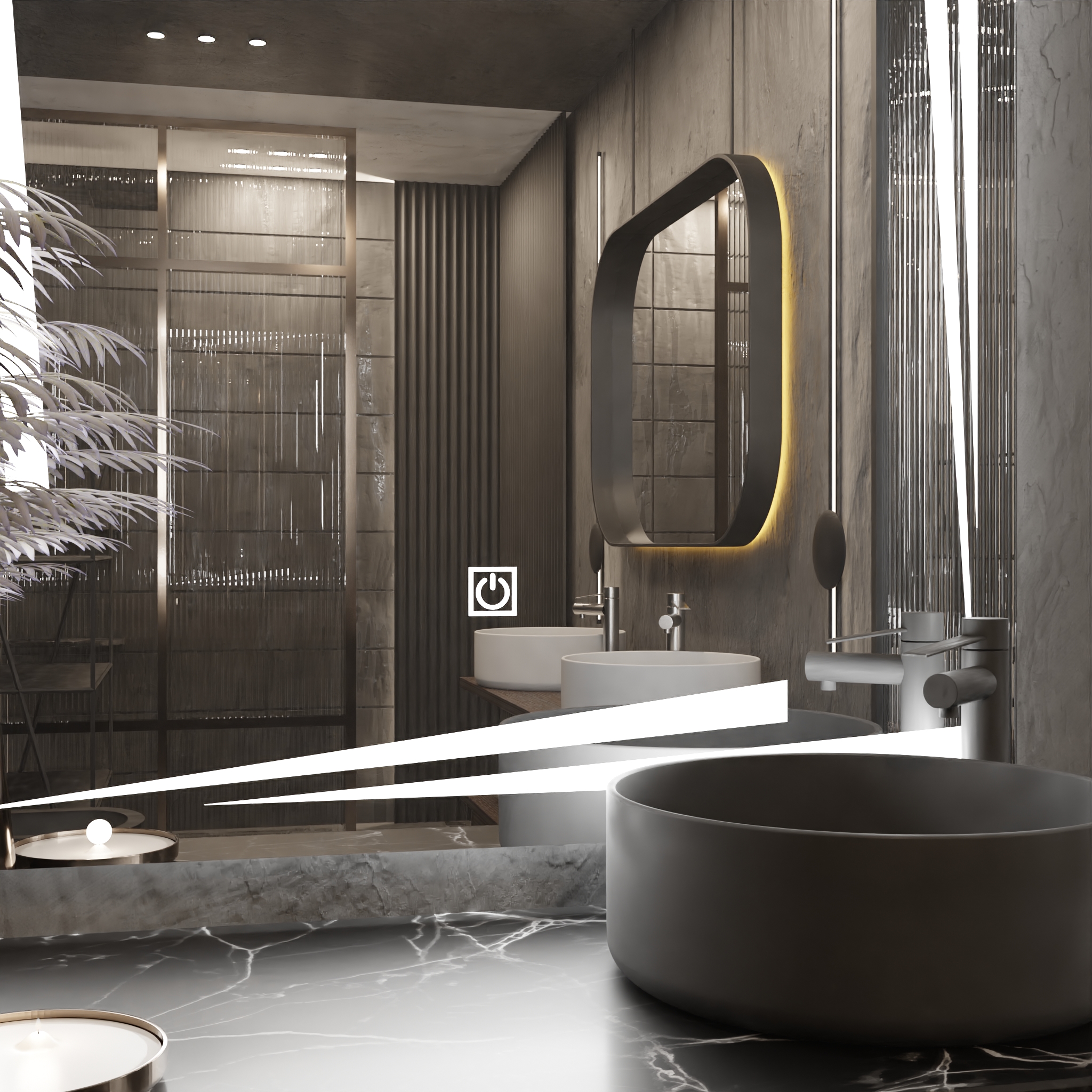 Pasqyre Modeli BLACK HOLE me Dekor LED dhe Touch Sensor