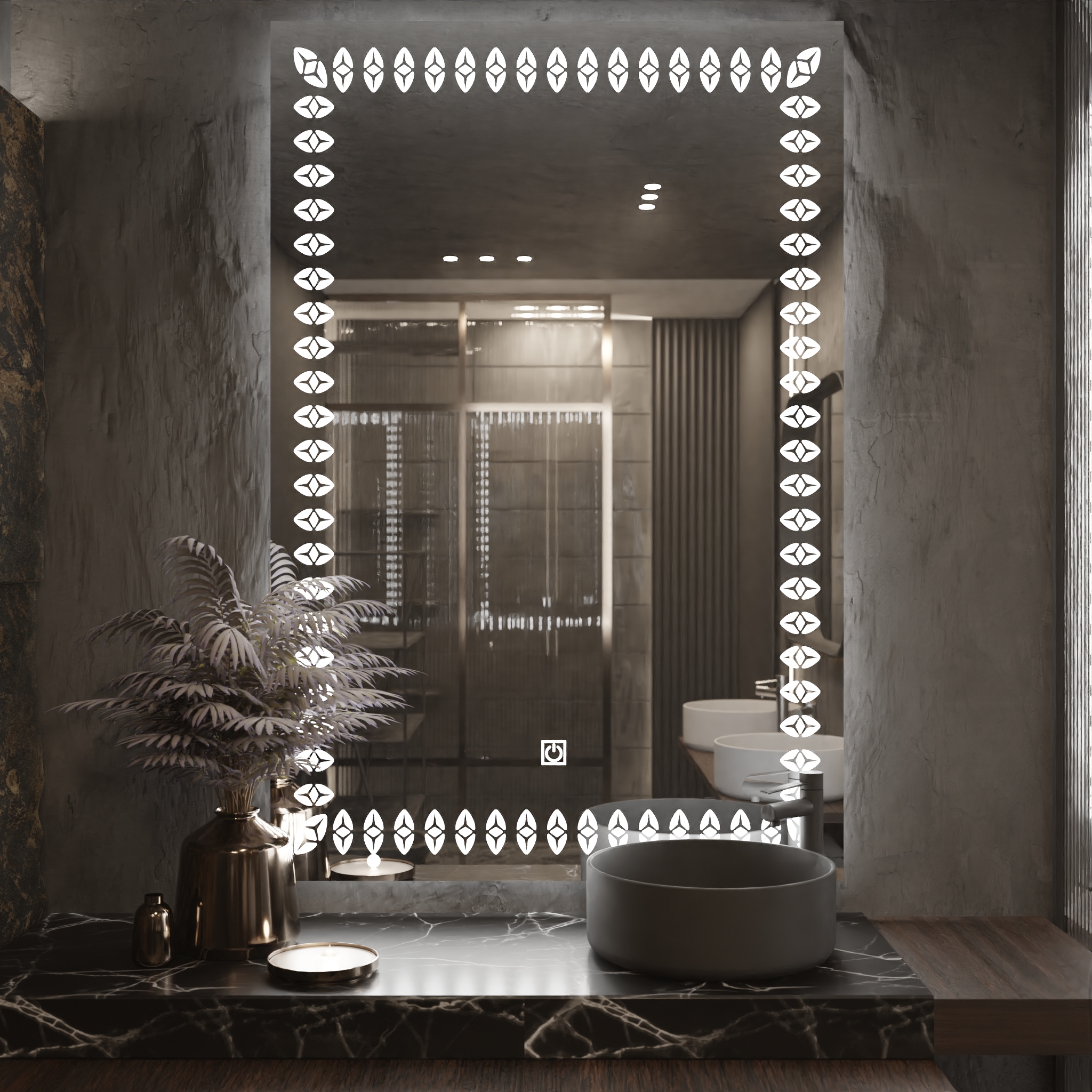 Pasqyre Modeli Brumbull me Dekor LED dhe Touch Sensor