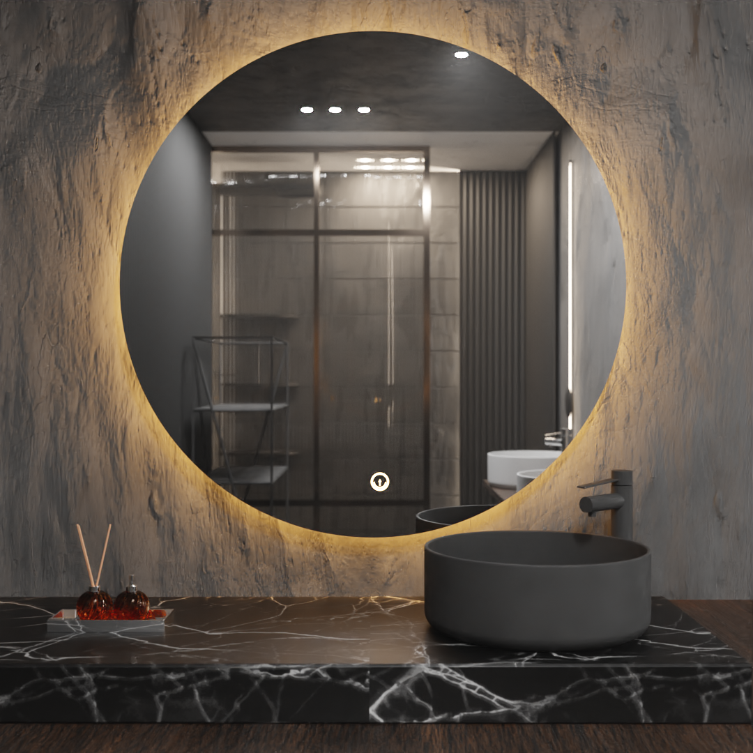 Pasqyre Rrethore me LED the Touch Sensor