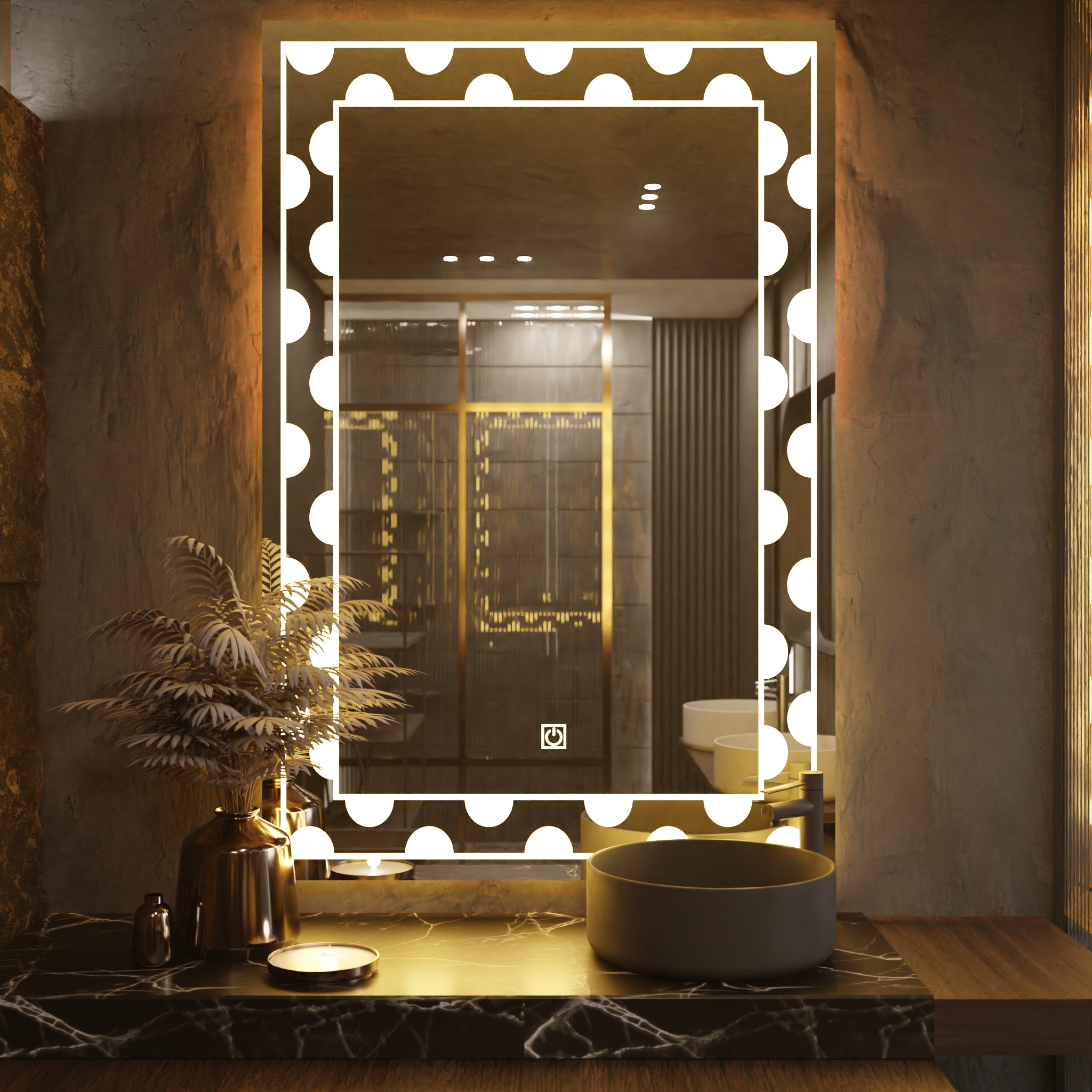 Pasqyre Modeli Bubbles me Dekor LED dhe Touch Sensor