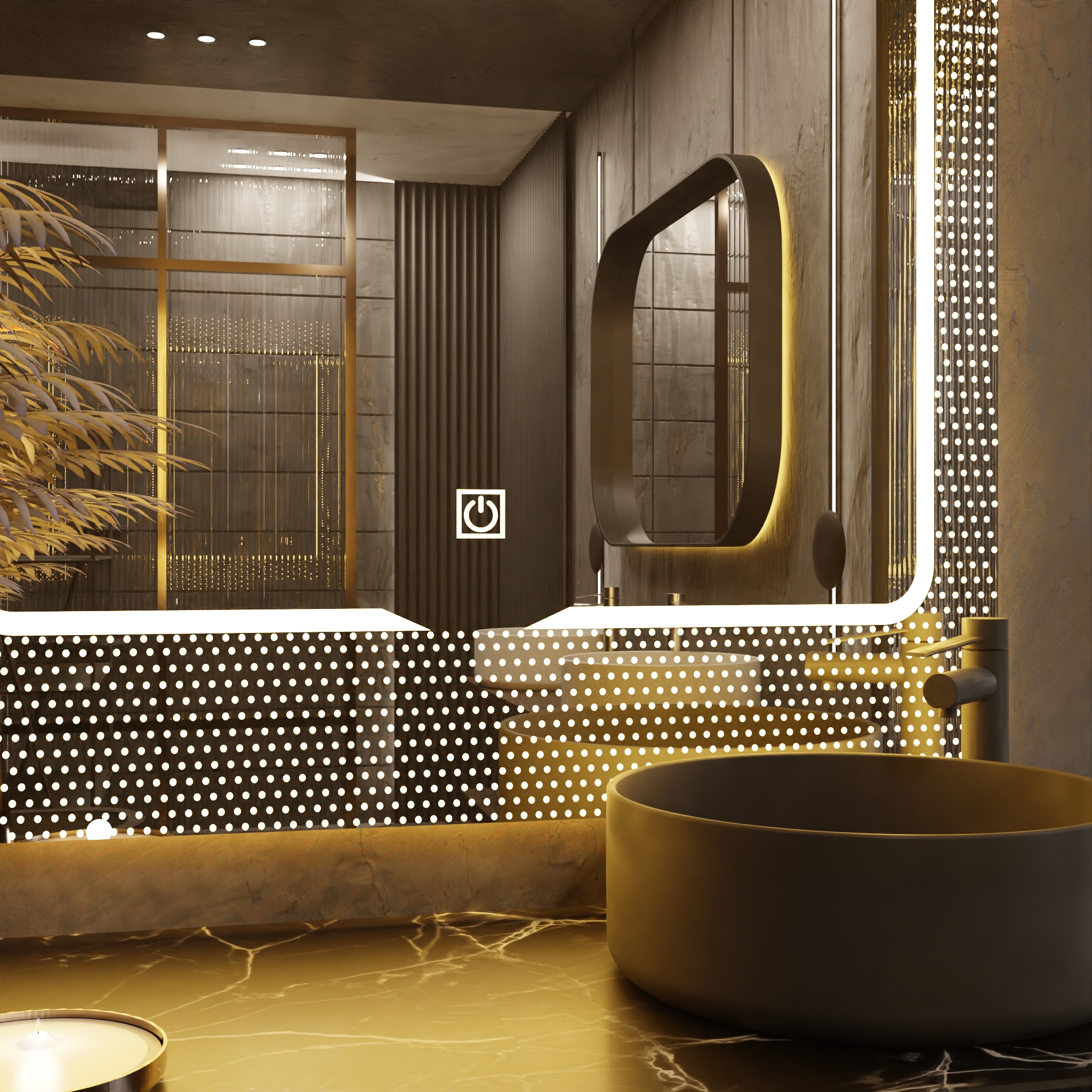 Pasqyre Modeli EV me Dekor LED dhe Touch Sensor