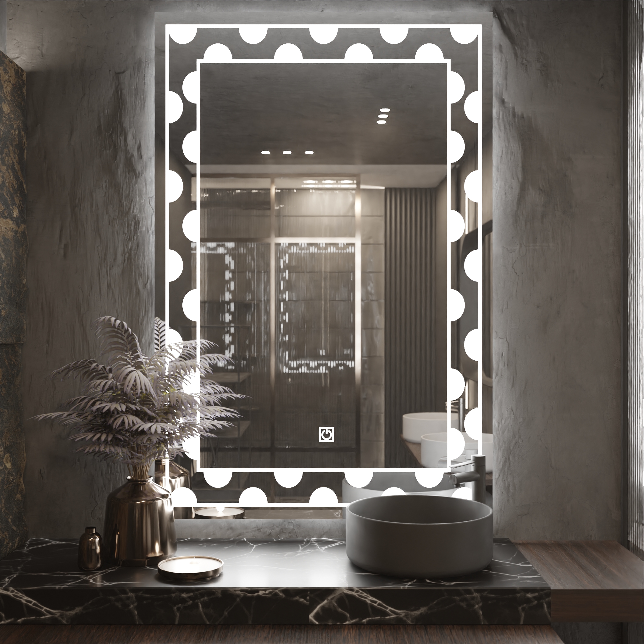 Pasqyre Modeli Bubbles me Dekor LED dhe Touch Sensor