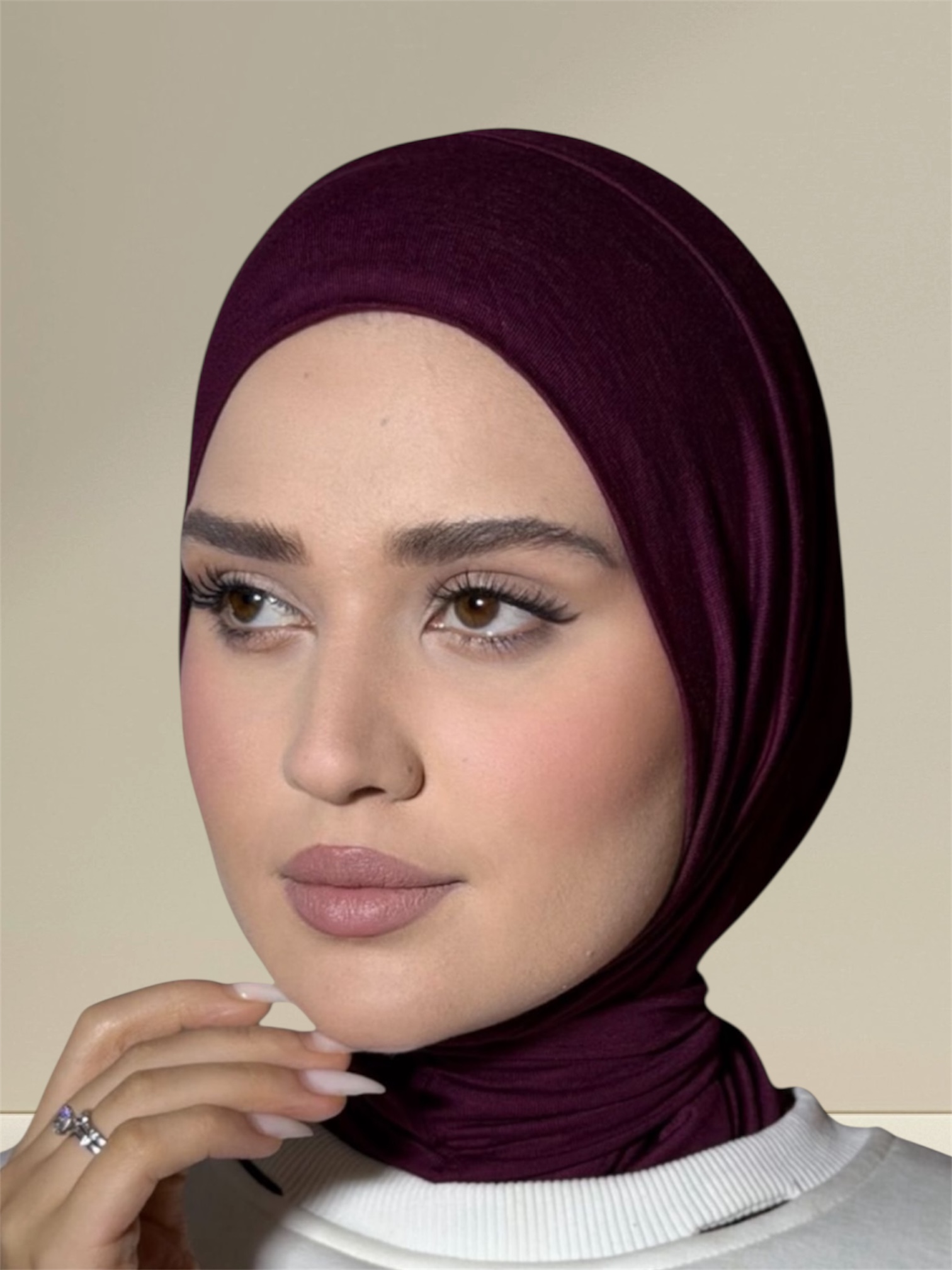 Burgundy Jersey Hijab