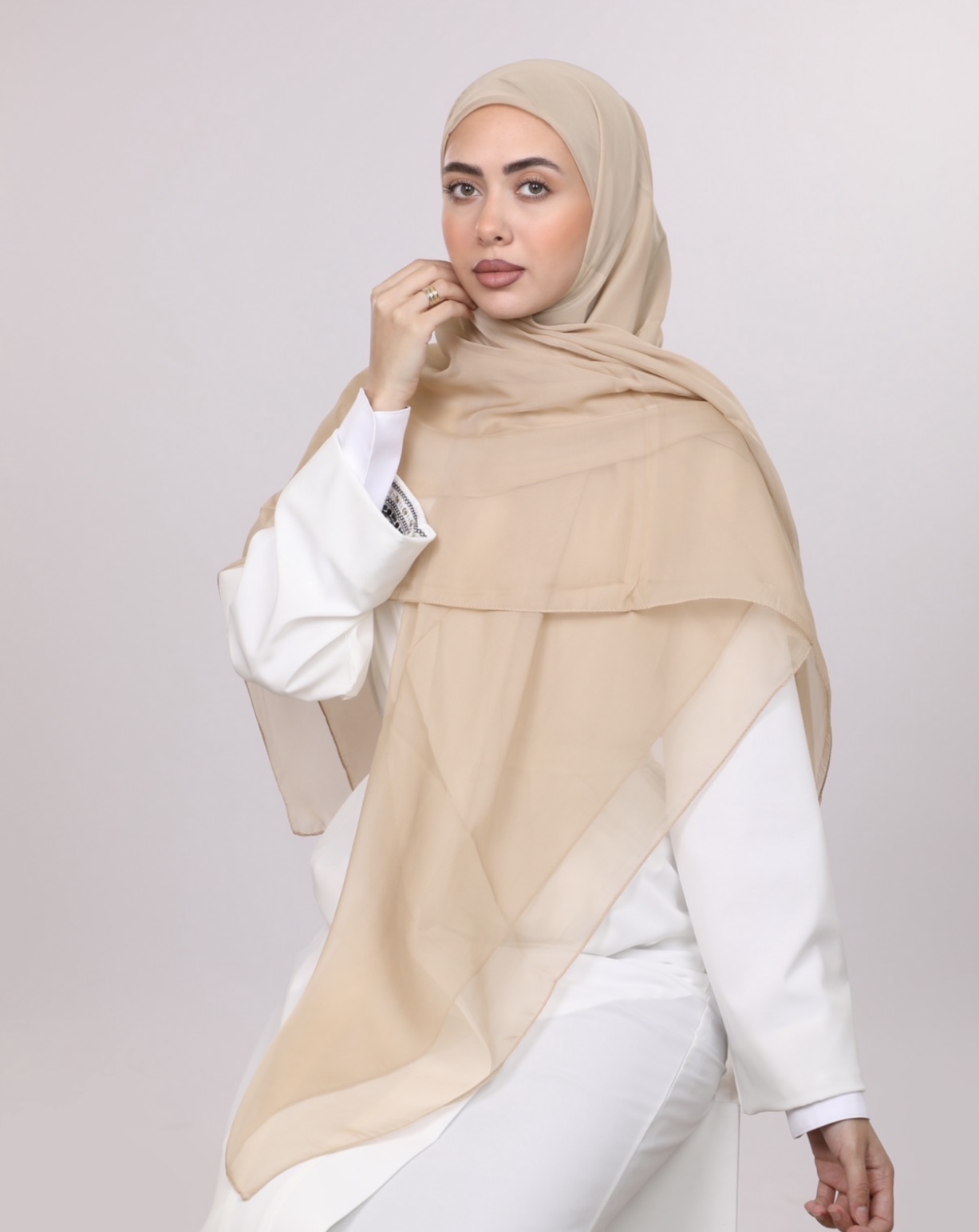 Beige Chiffon echarp