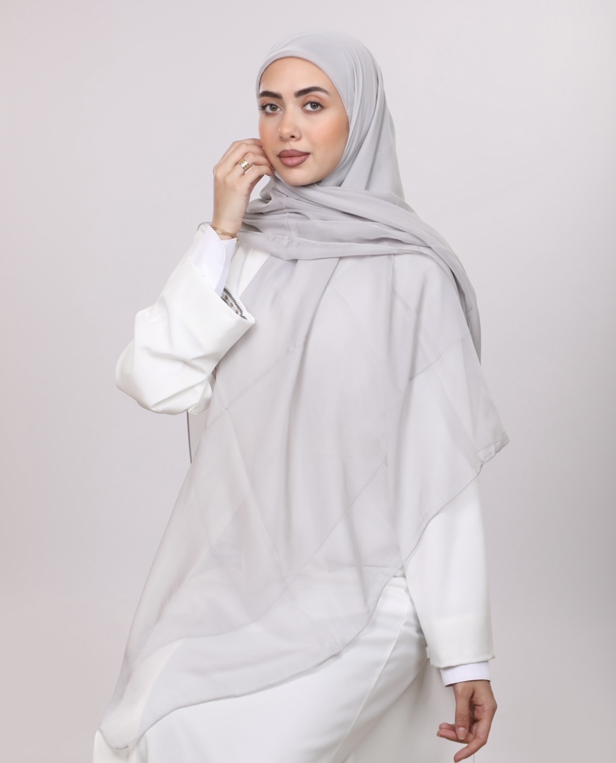 Light Gray Chiffon echarp