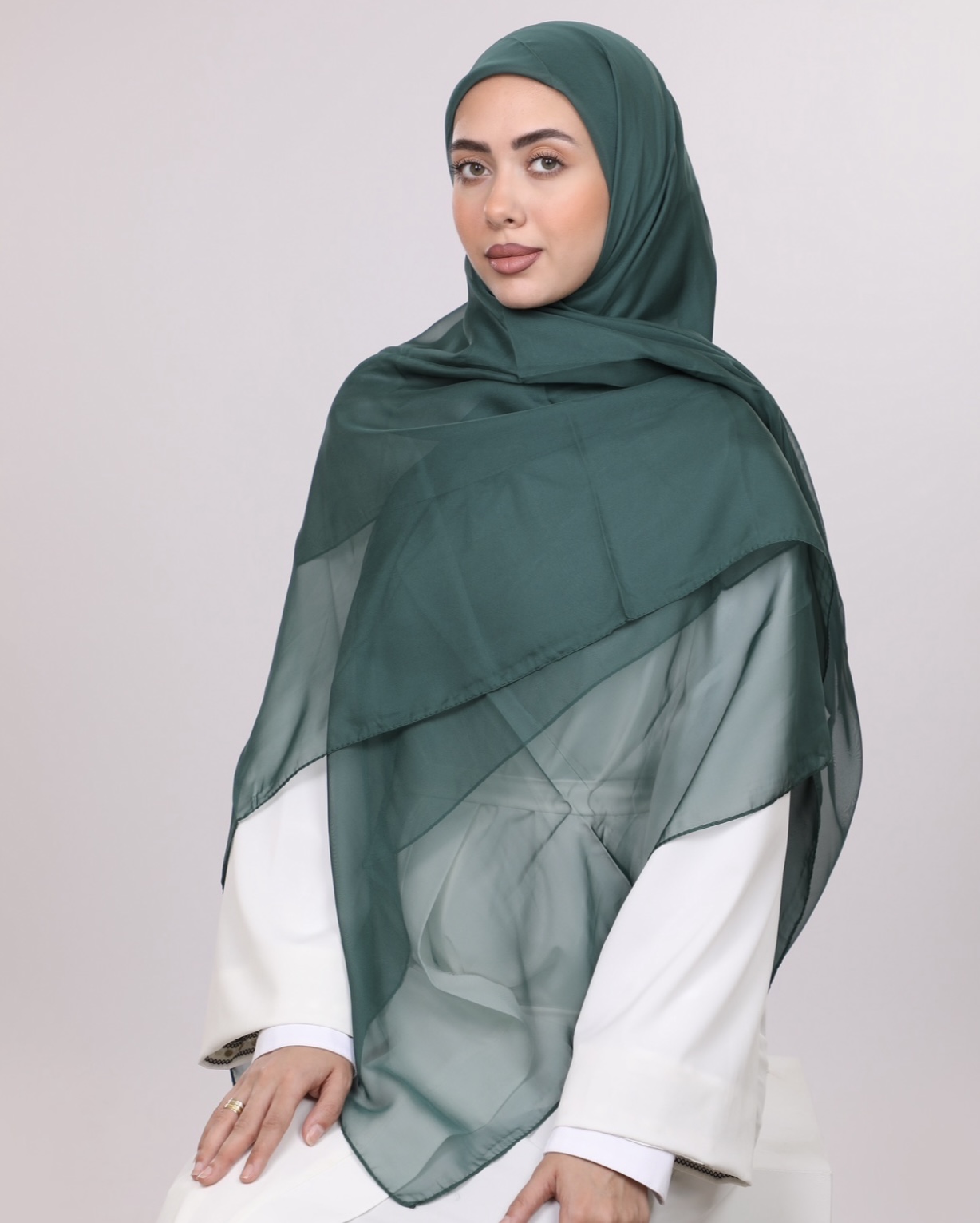 Emerald Green Chiffon echarp