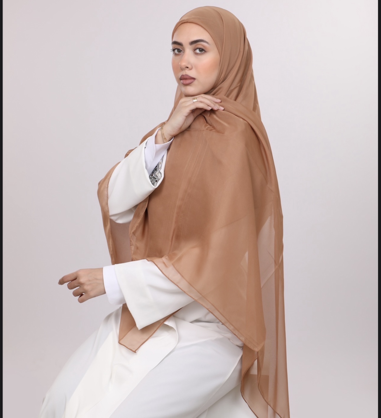 Light Brown Chiffon echarp