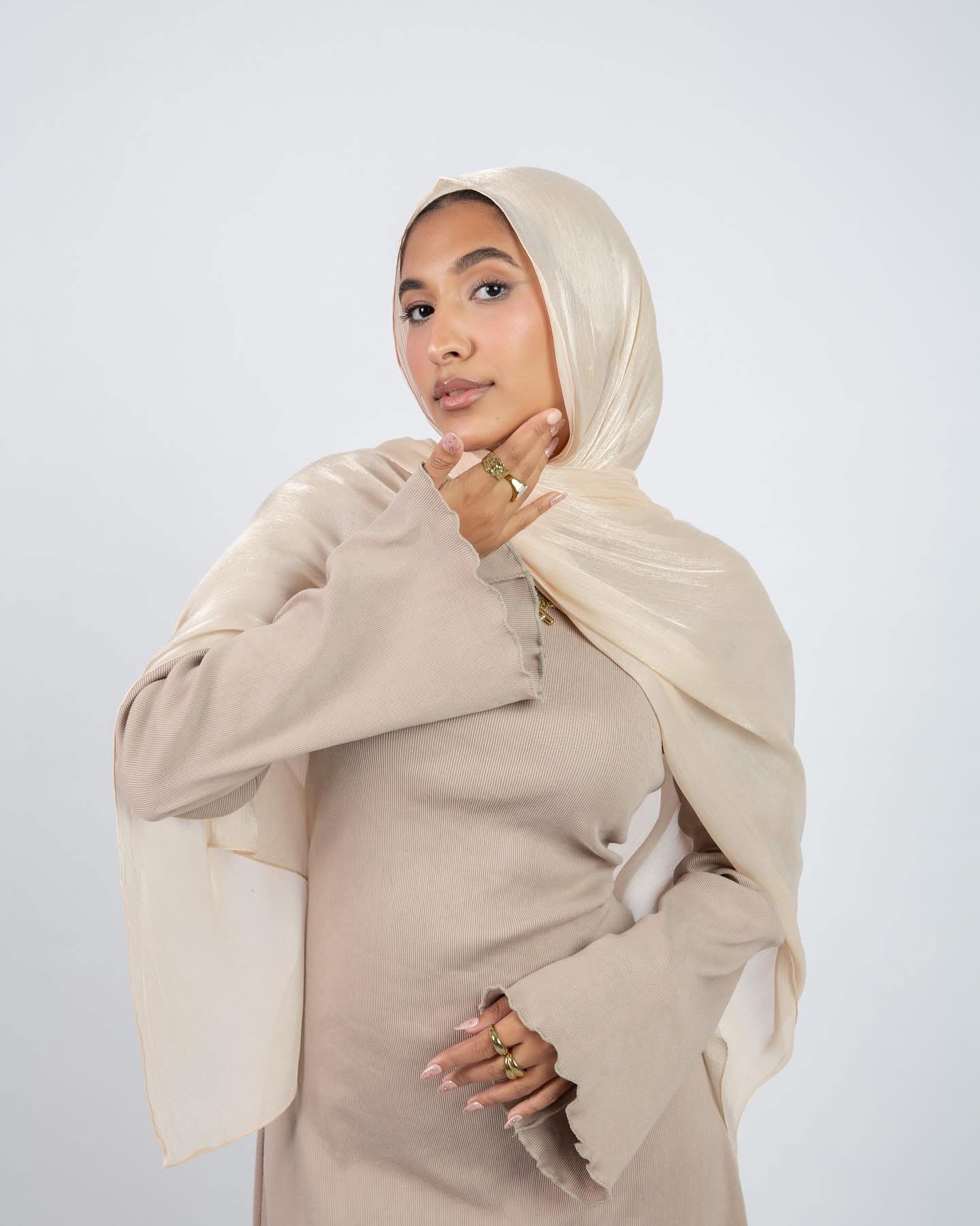 khaki shimmering silk