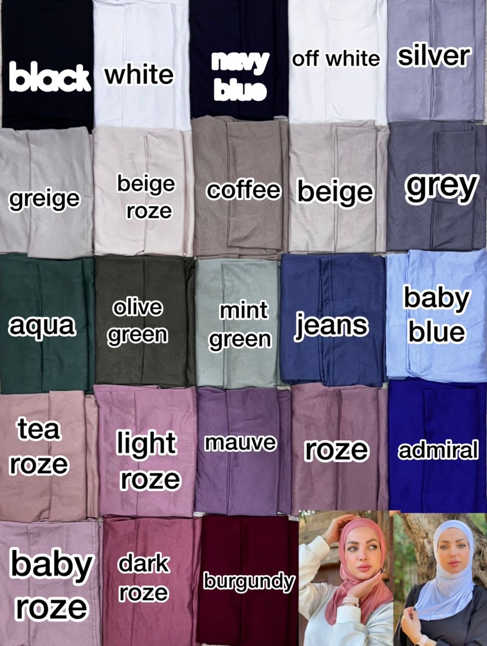 Women's Hijab two pieces
