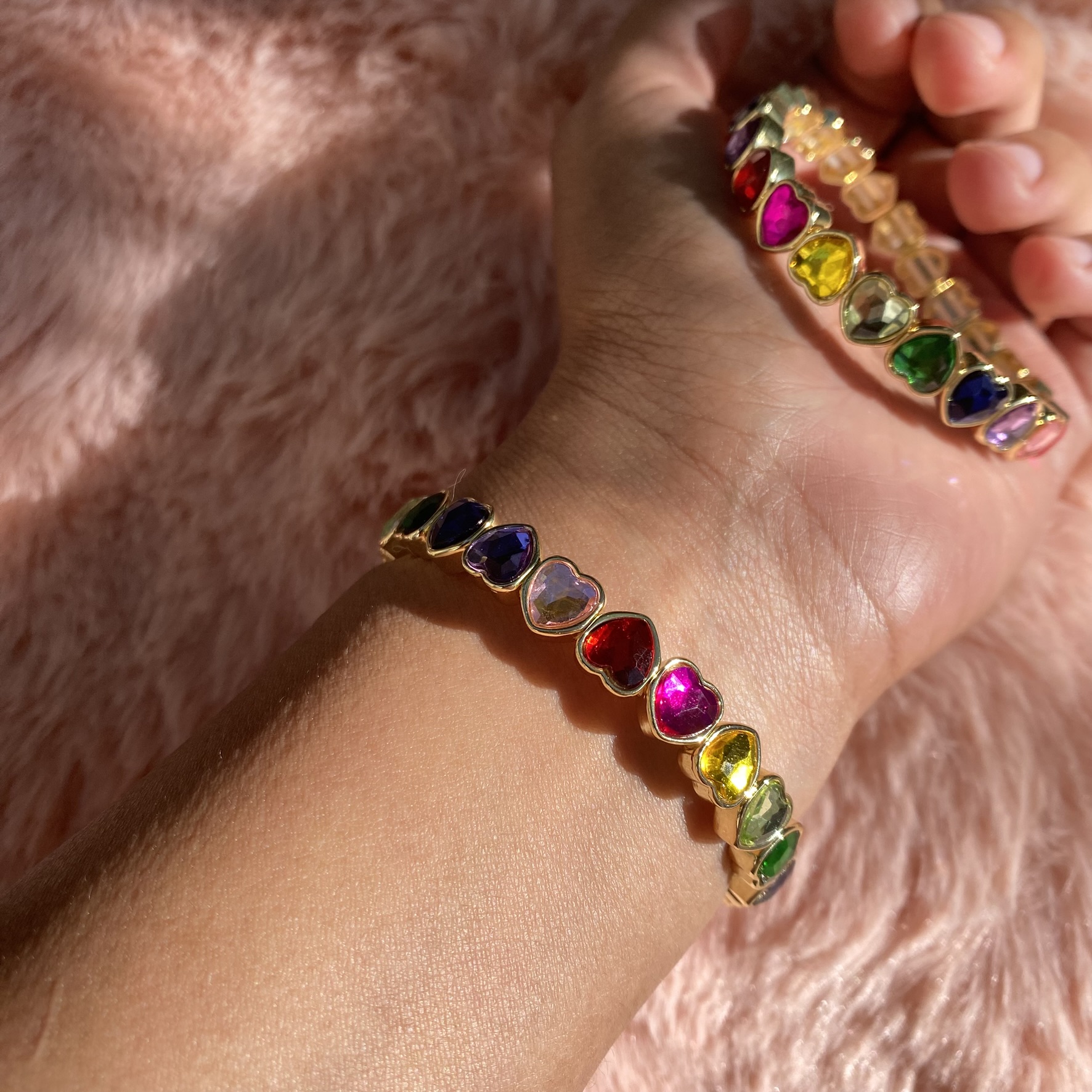 Pulsera elástica corazones