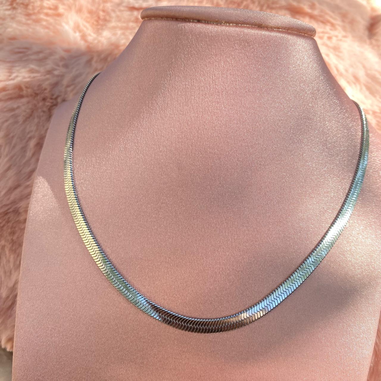 Cadena Plana Plateada