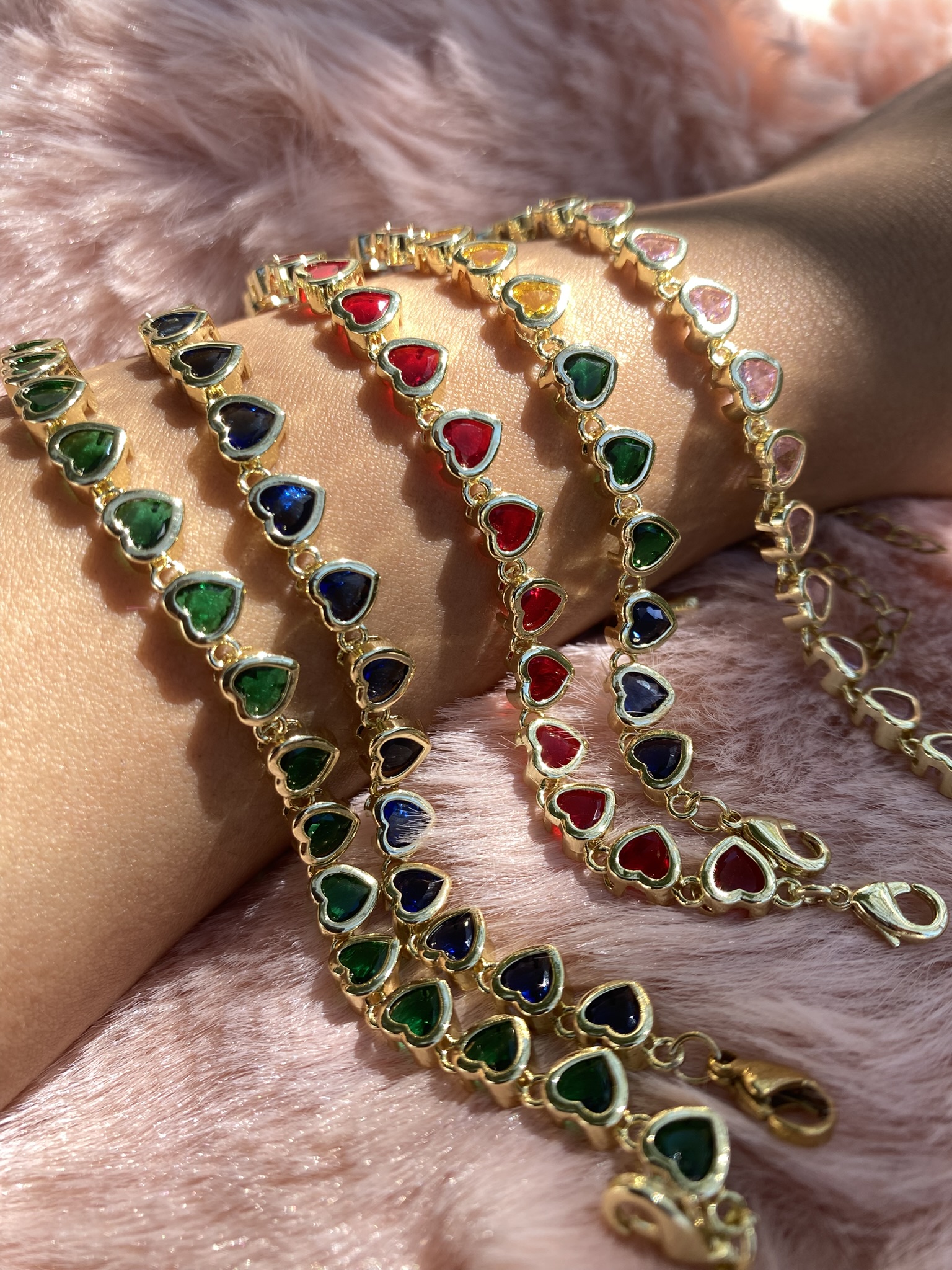 Cadena Corazones de Cristal