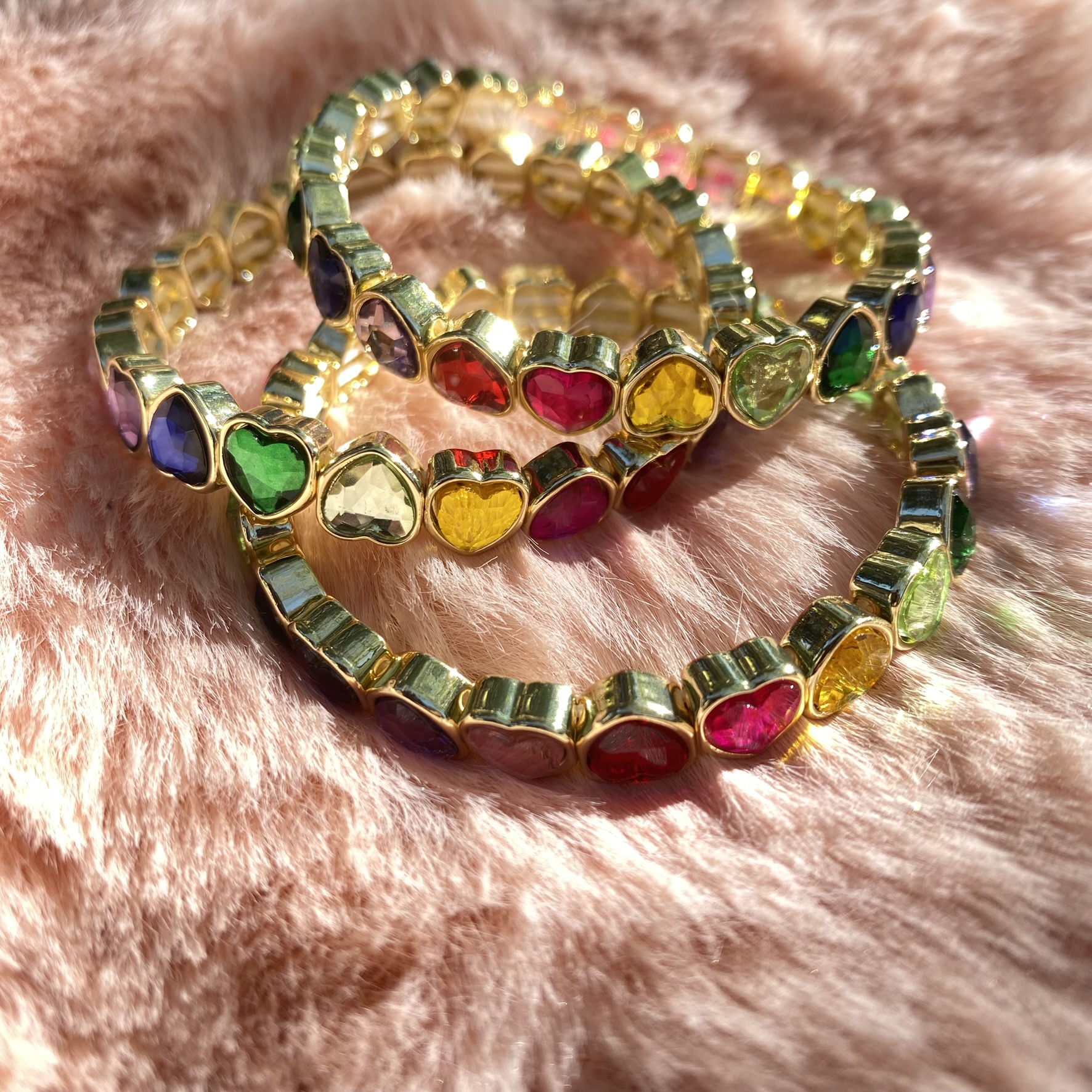 Pulsera elástica corazones