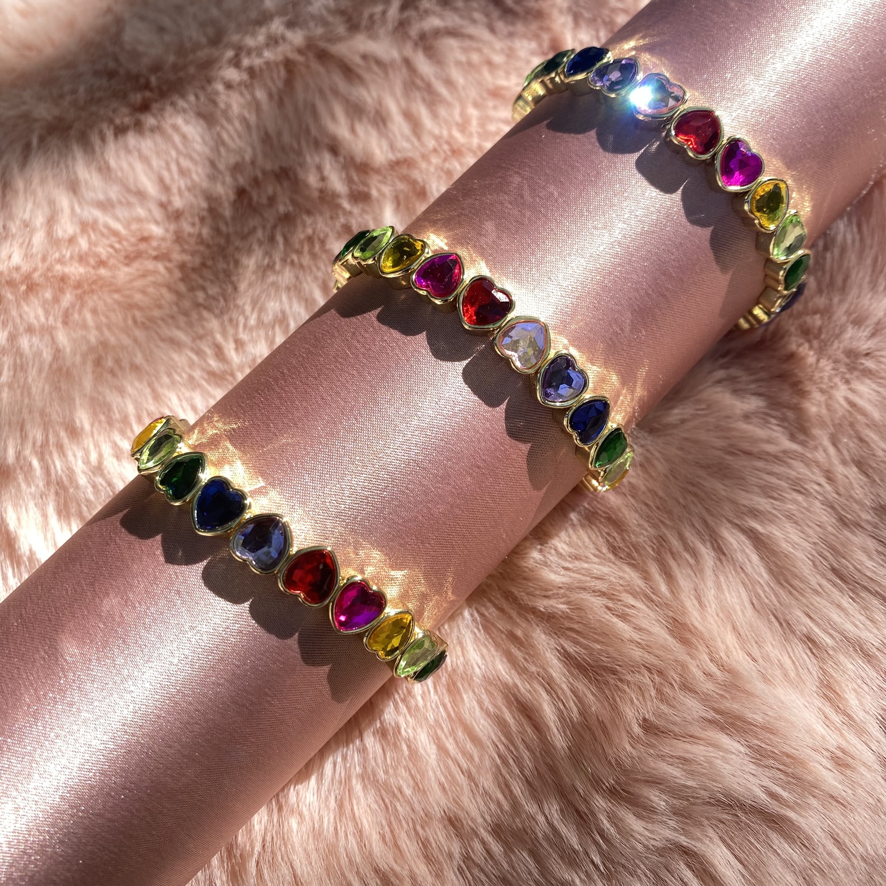 Pulsera elástica corazones