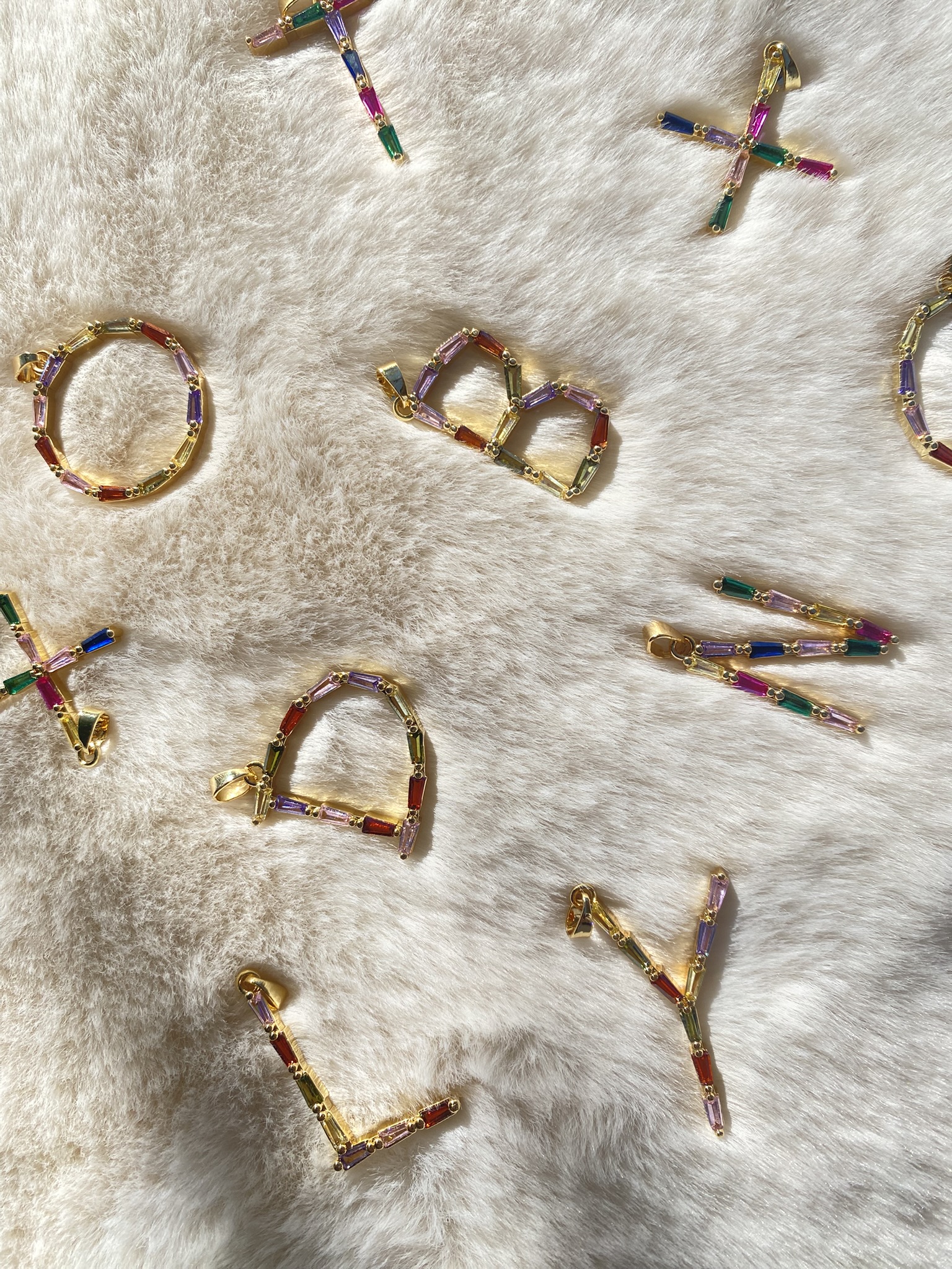 Cadenas de Inicial cristal colores