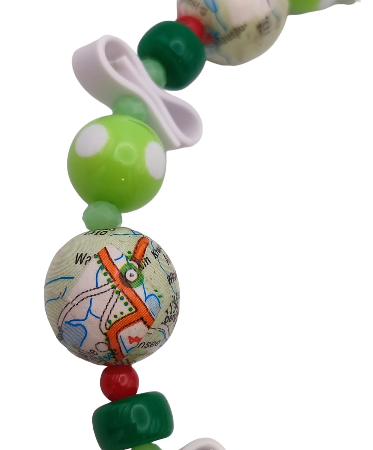 Collana artigianale girocollo carta mappa stradale